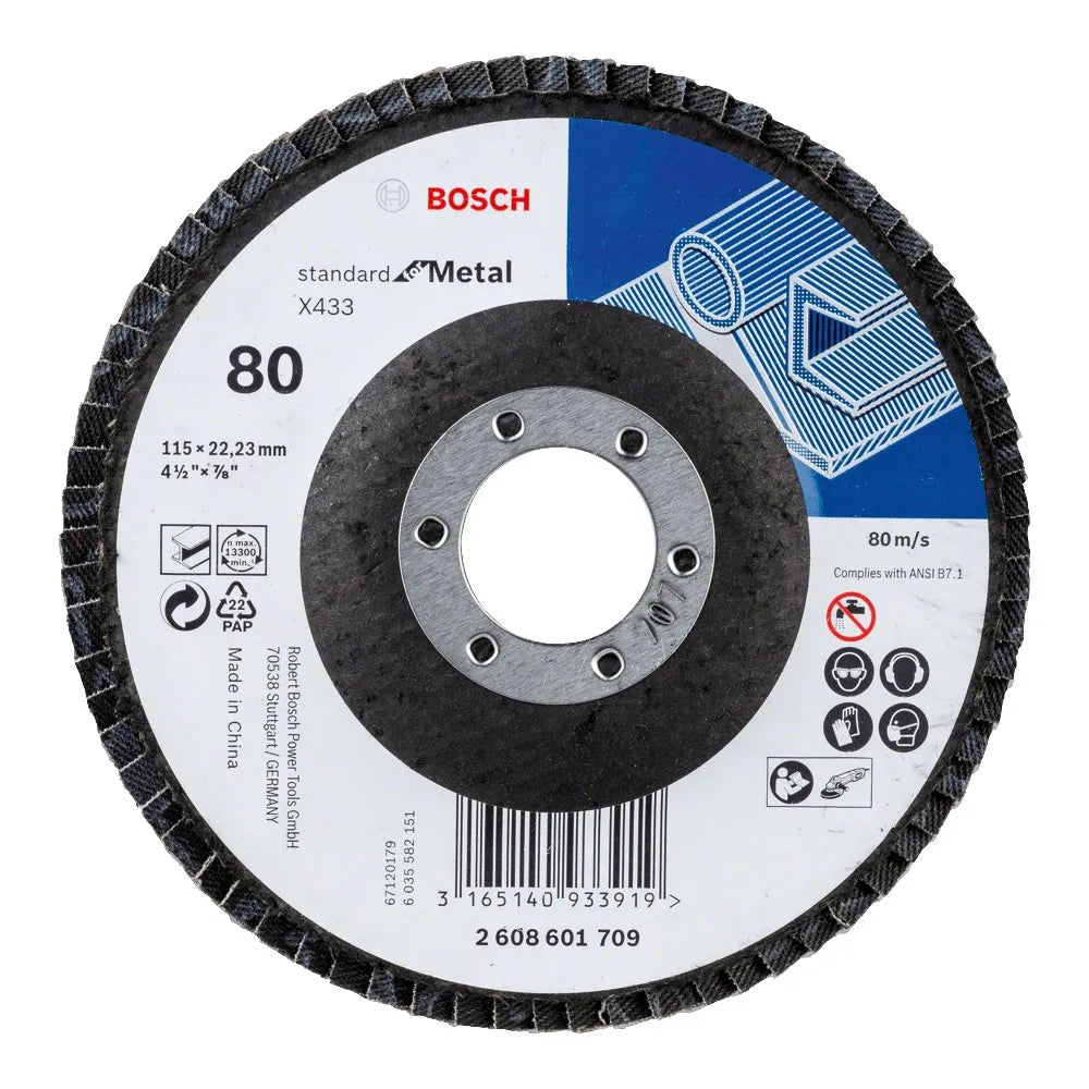 Bosch Flap Disc Metal 115mm 80 Straight
