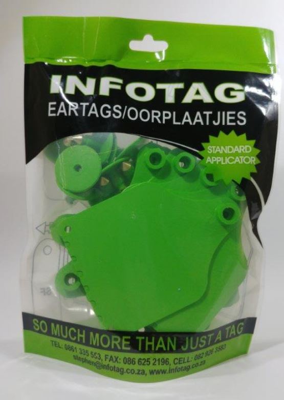 Antrovet Ear Tag Green Info F4/m1 10's