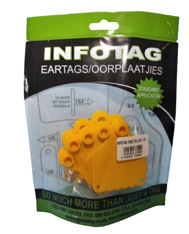 Antrovet Ear Tag Yellow Info F3/m3 10's