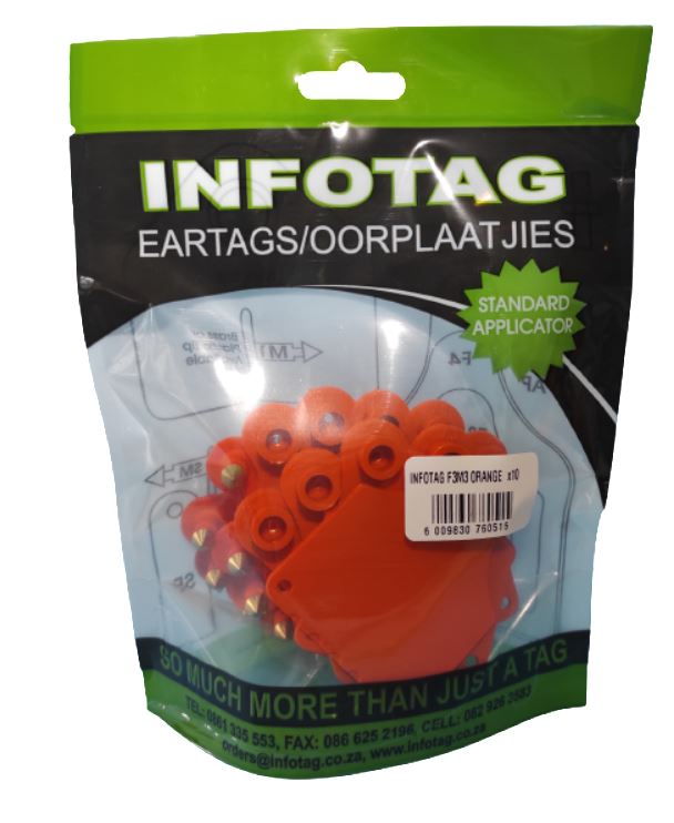 Antrovet Ear Tag Orange Info F3/m3 10's