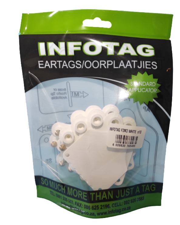 Antrovet Ear Tag White Info F3/m3 10's