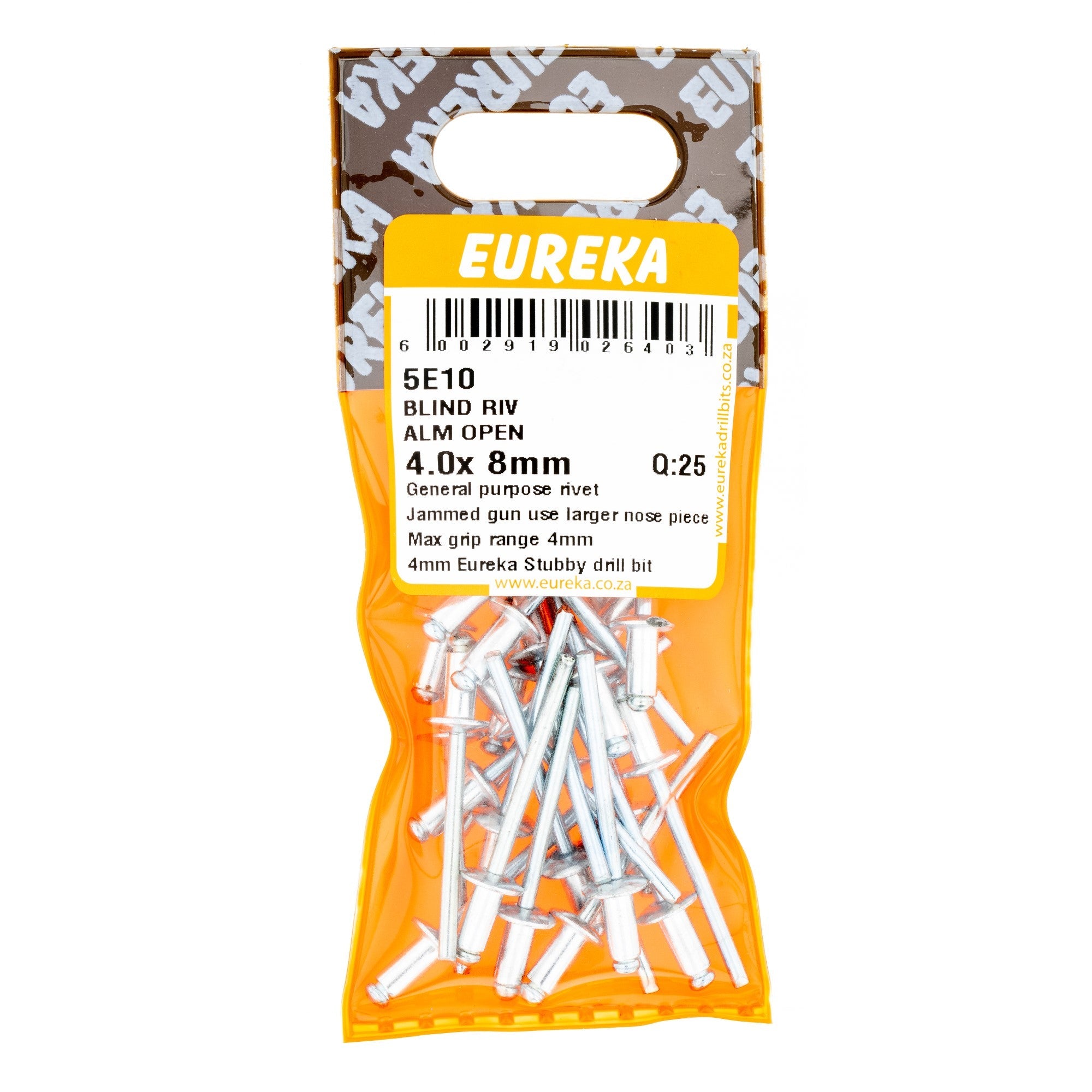 Eureka Blind Riv Alm Open 4.0 x 8mm Q:25