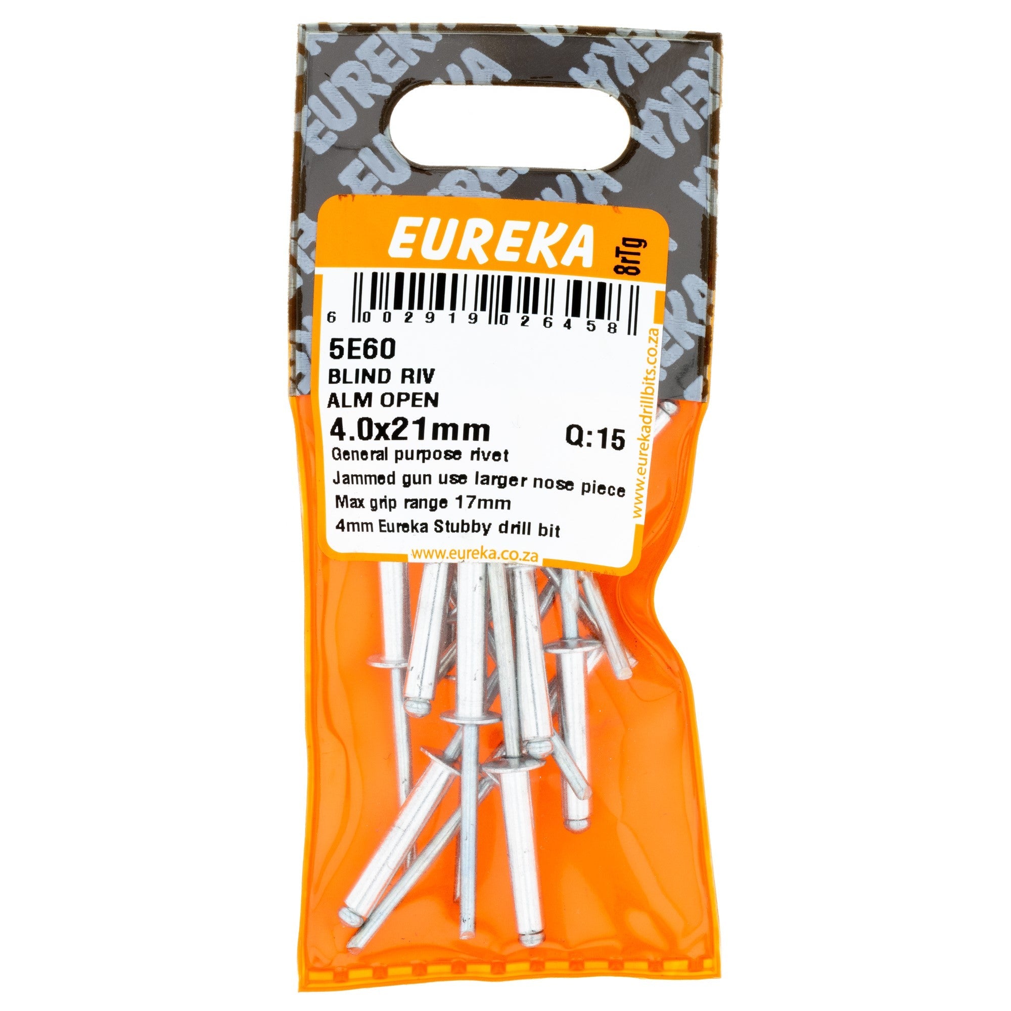 Eureka Blind Riv Alm Open 4.0 x 21mm Q:15