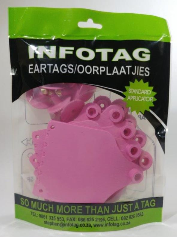 Antrovet Ear Tag Pink Info F4/m1 10's