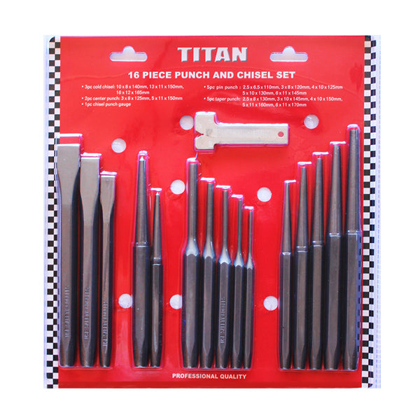 CHISEL & PUNCH SET 16PC TITAN