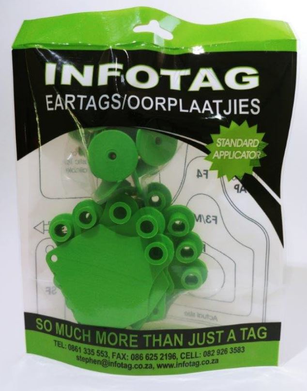 Antrovet Ear Tag Green Info F3/m1 10's