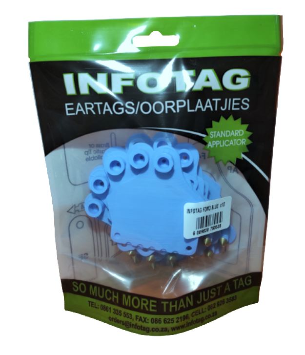 Antrovet Ear Tag Blue Info F3/m3 10's