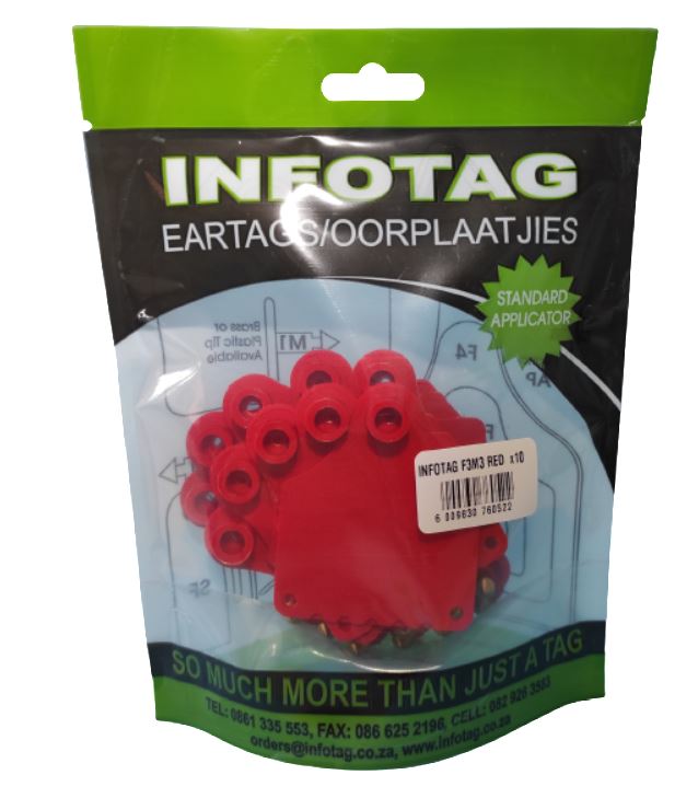 Antrovet Ear Tag Red Info F3/m3 10's