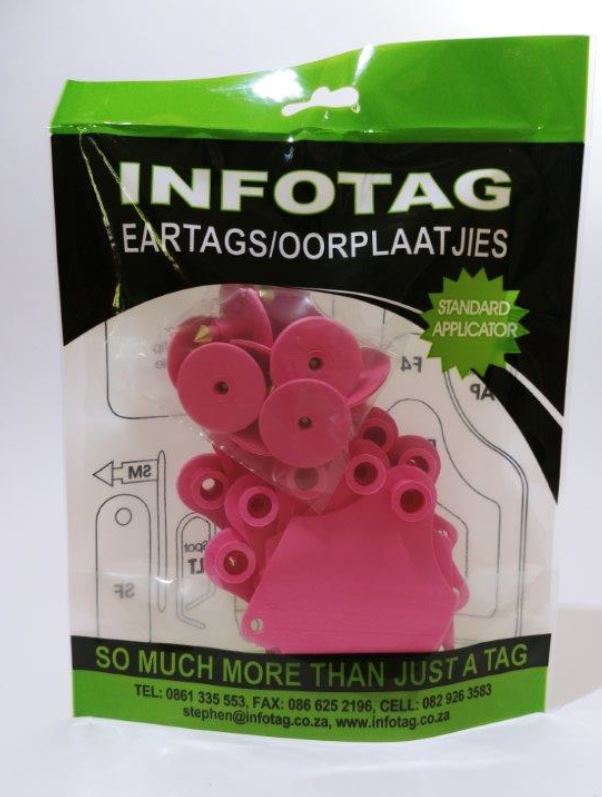 Antrovet Ear Tag Pink Info F3/m1 10's