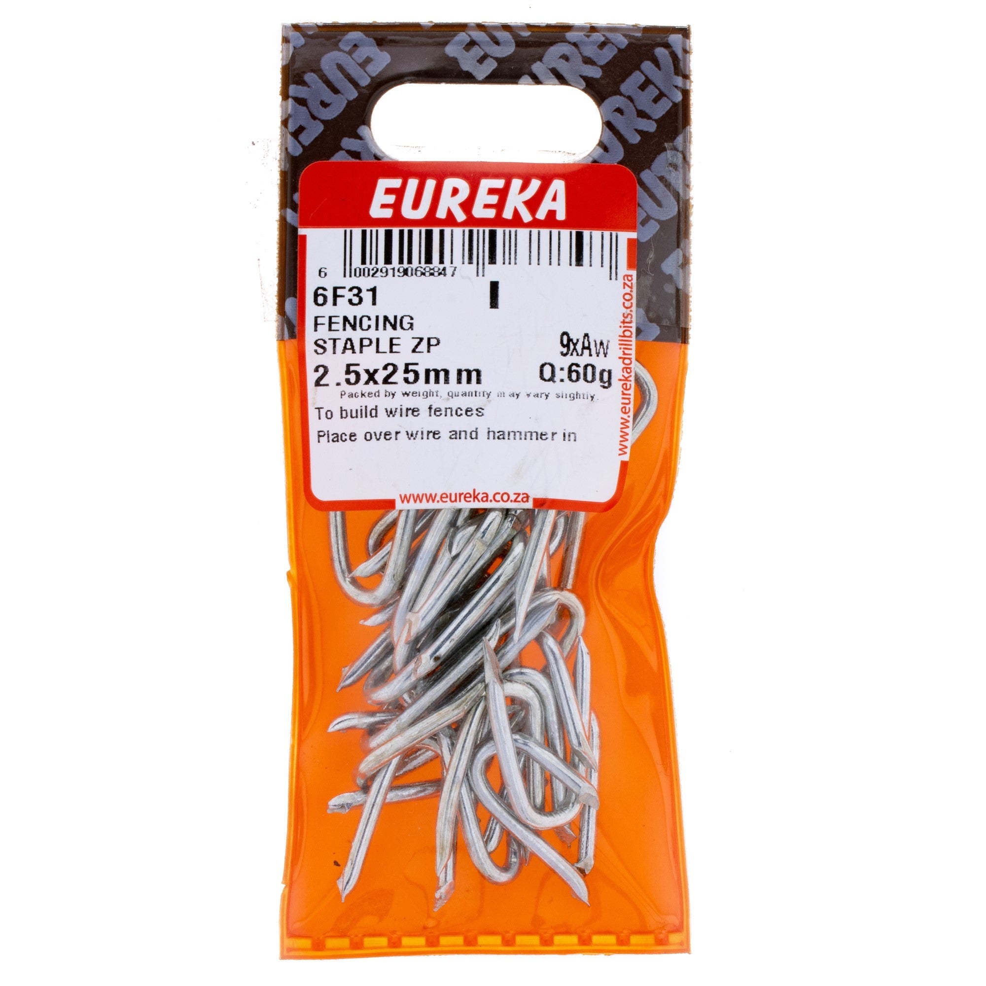 Eureka Fencing Staple ZP 2.50 x 25mm Q:60