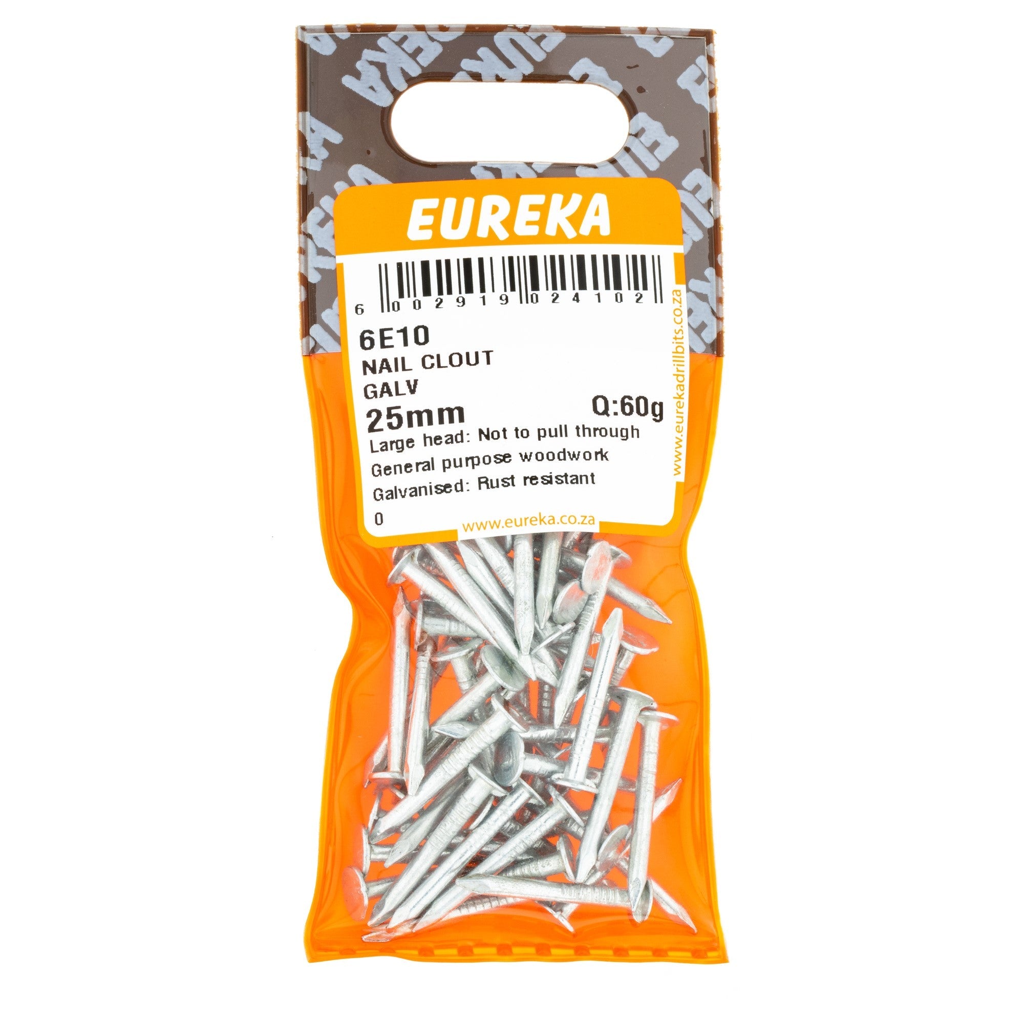 Eureka Nail Clout Galv 25mm Q:60g