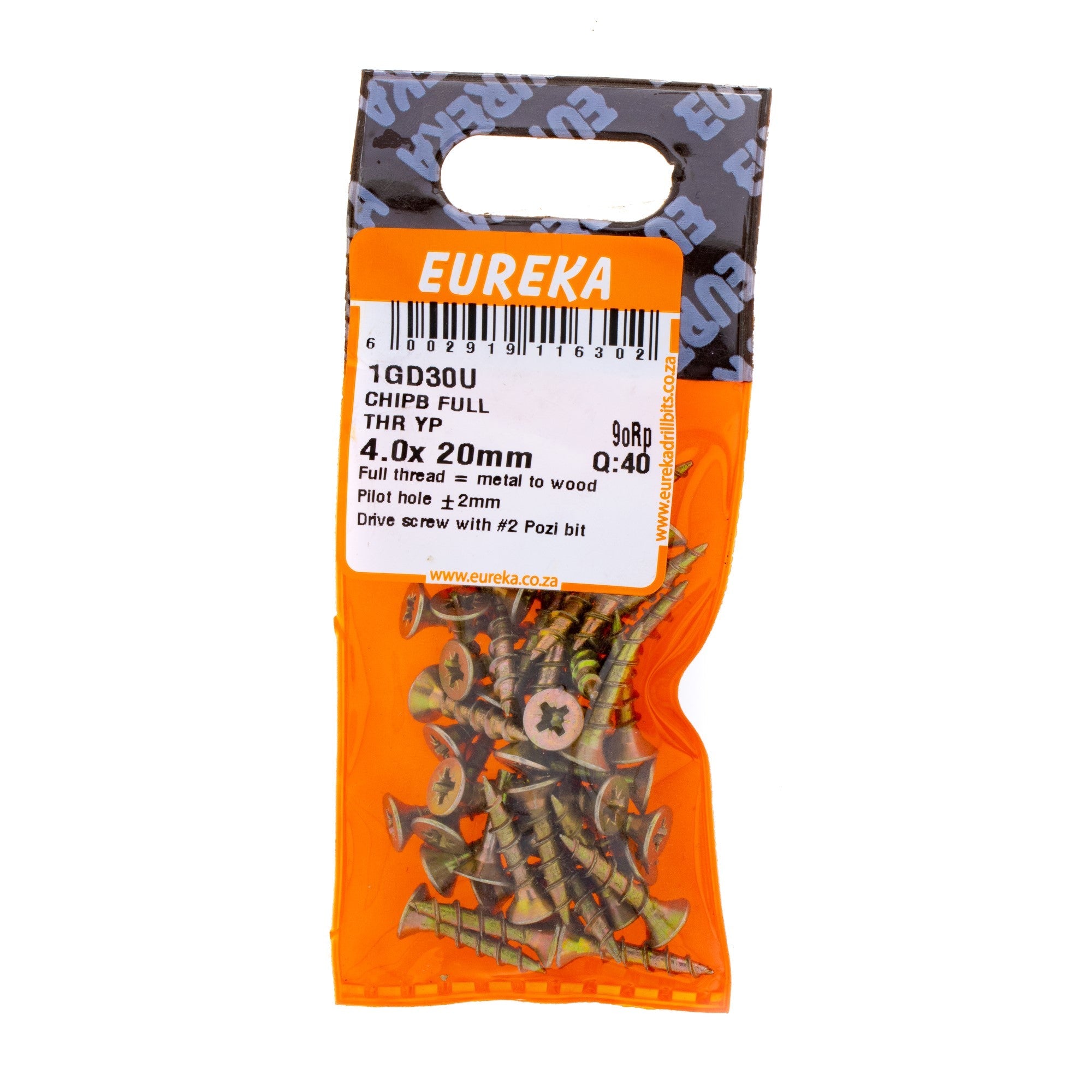 CHIPBFULL THD YP 4X20MM Q:40 EUREKA