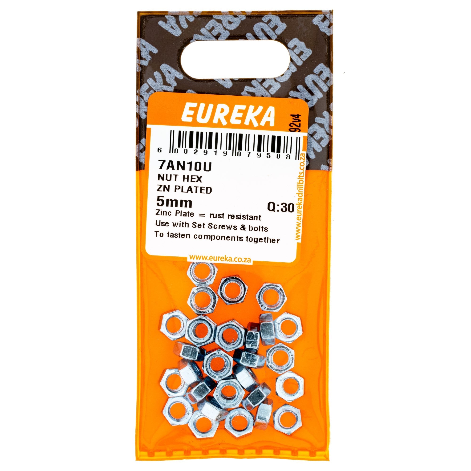 Eureka Nut Hex Galv 5mm Q:30