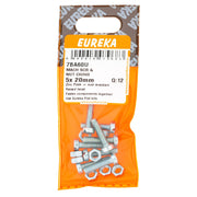 Eureka Screw&nut MACH Ch/hd 5 x 20mm Q:15