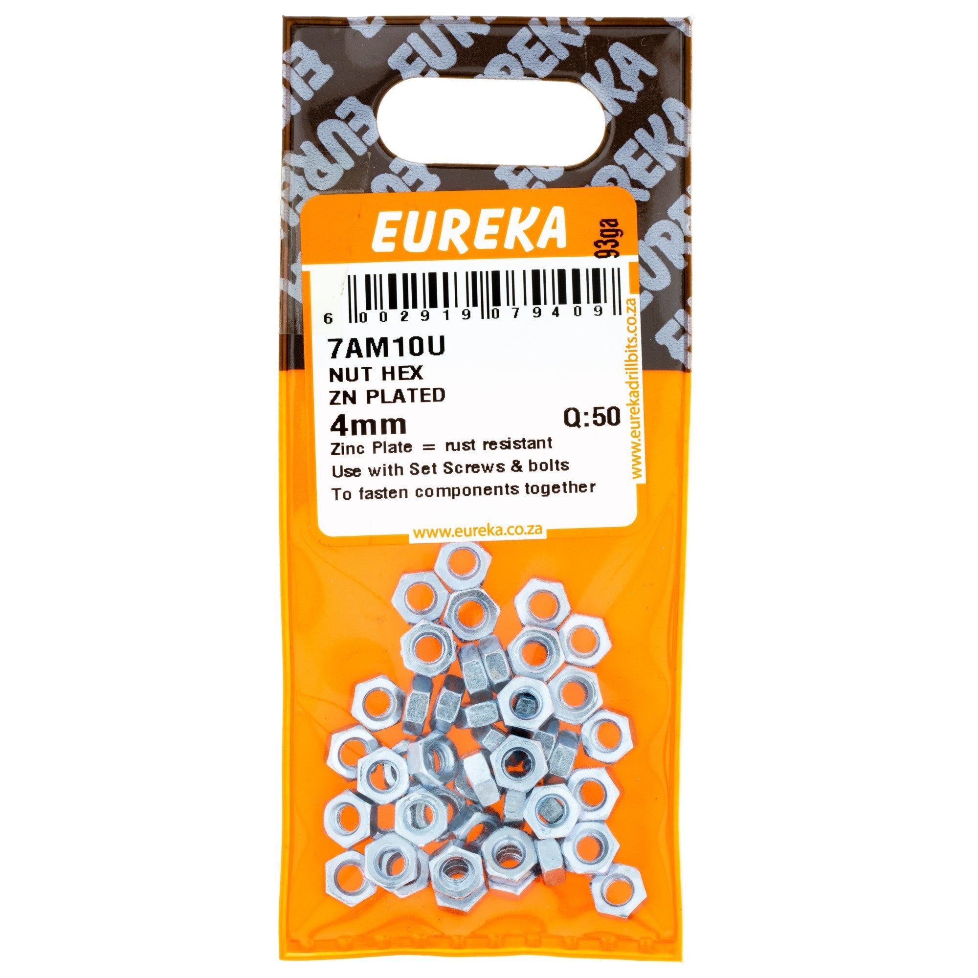 Eureka Nut Hex Galv 4mm Q:50