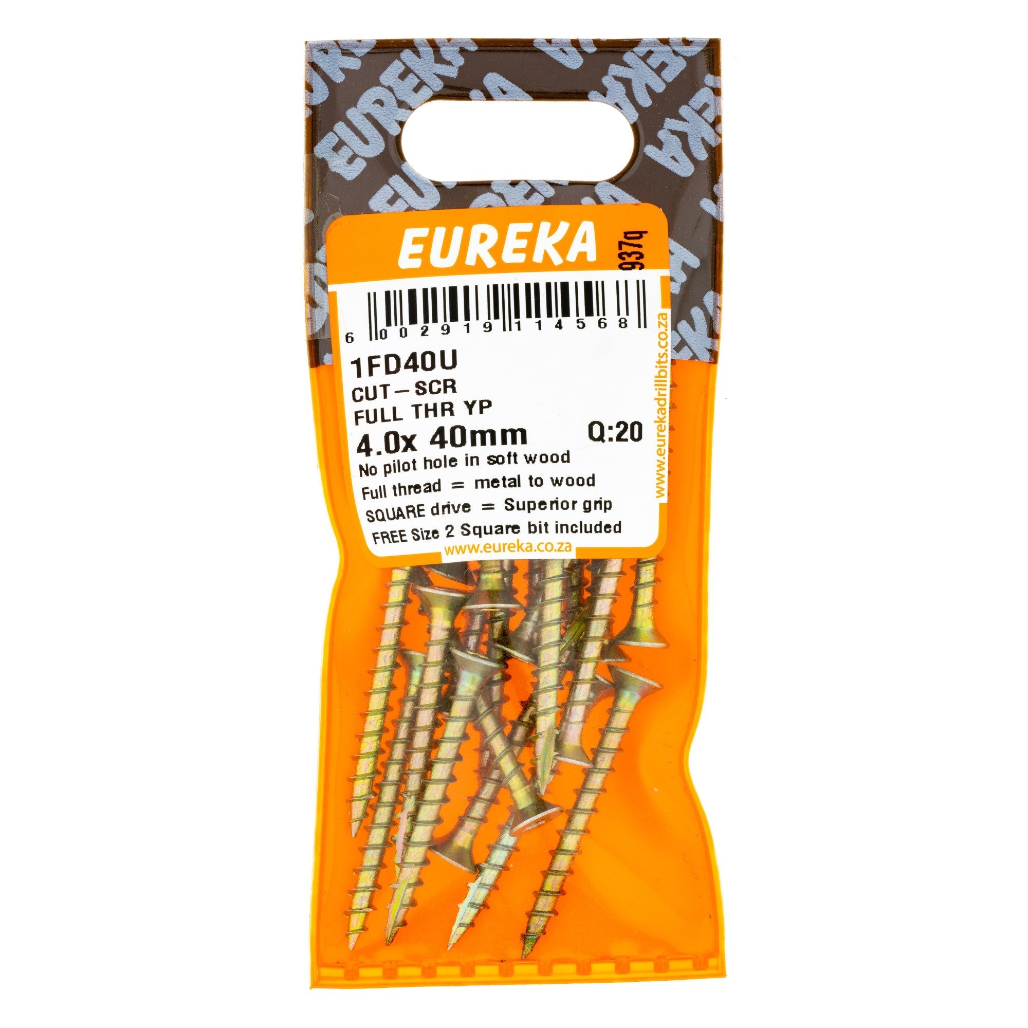 Eureka Cut Screw Full THD 4 x 40mm Q:20