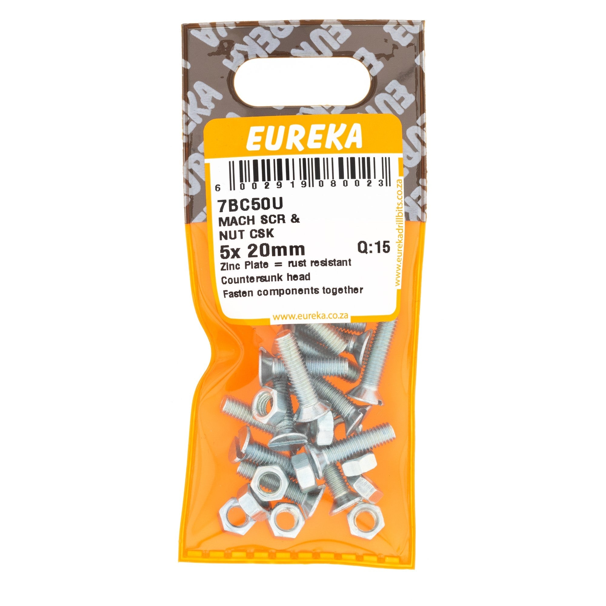Eureka Screw & Nut CSK 5 x 20mm Q:102