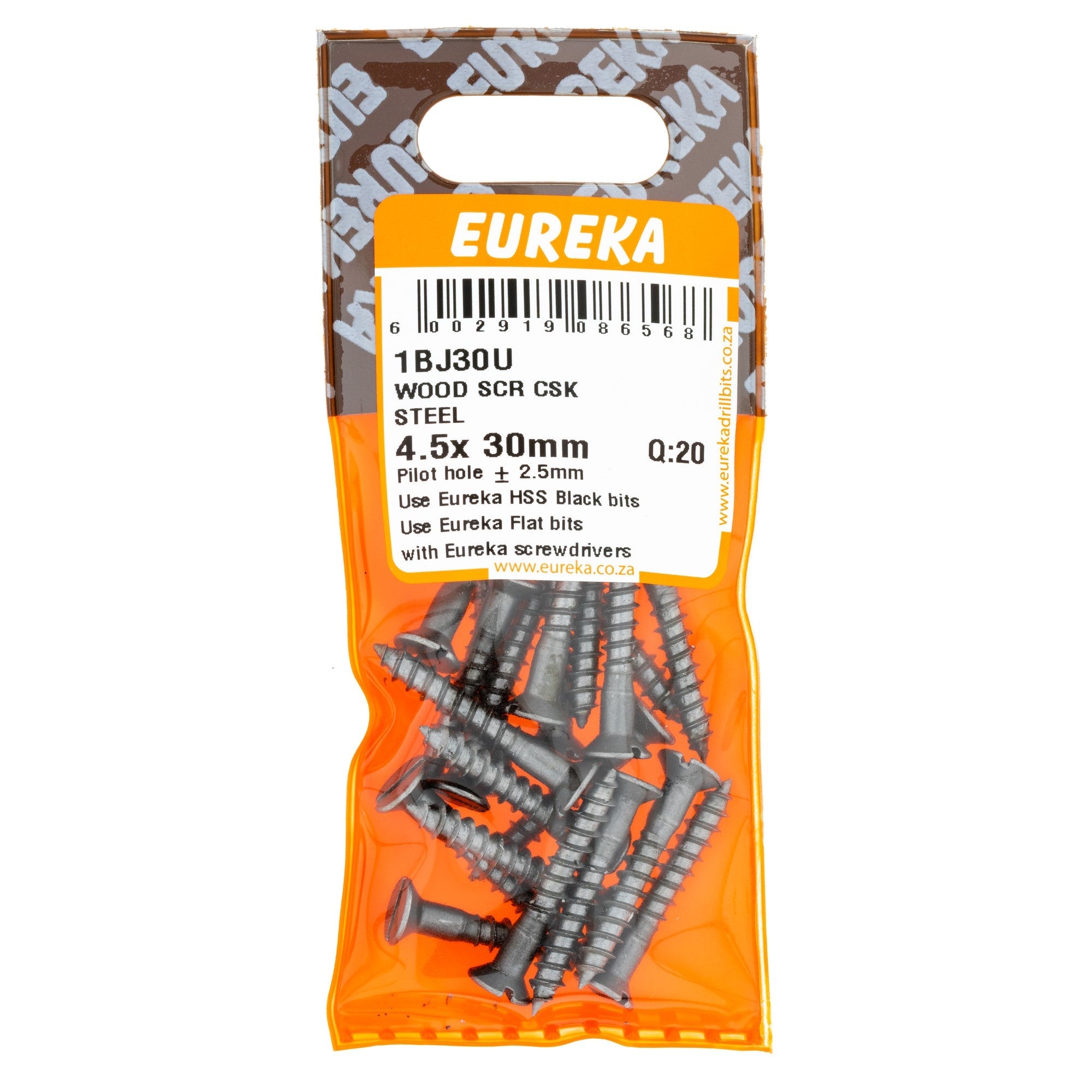 Eureka Wood Screw CSK Steel 4.5 x 20mm Q:20 Eurek