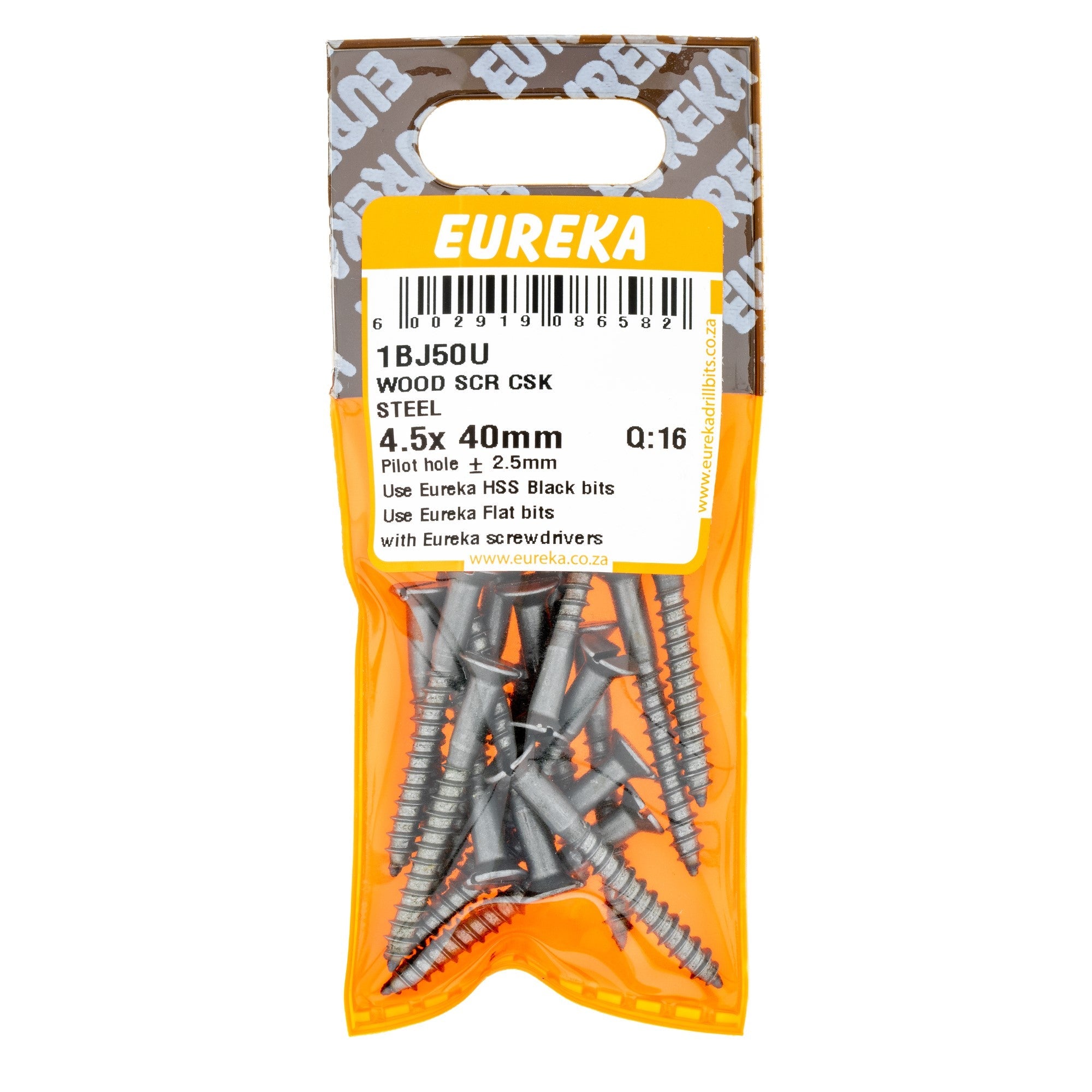 Eureka Wood Screw CSK Steel 4.5 x 40mm Q:16 Eurek