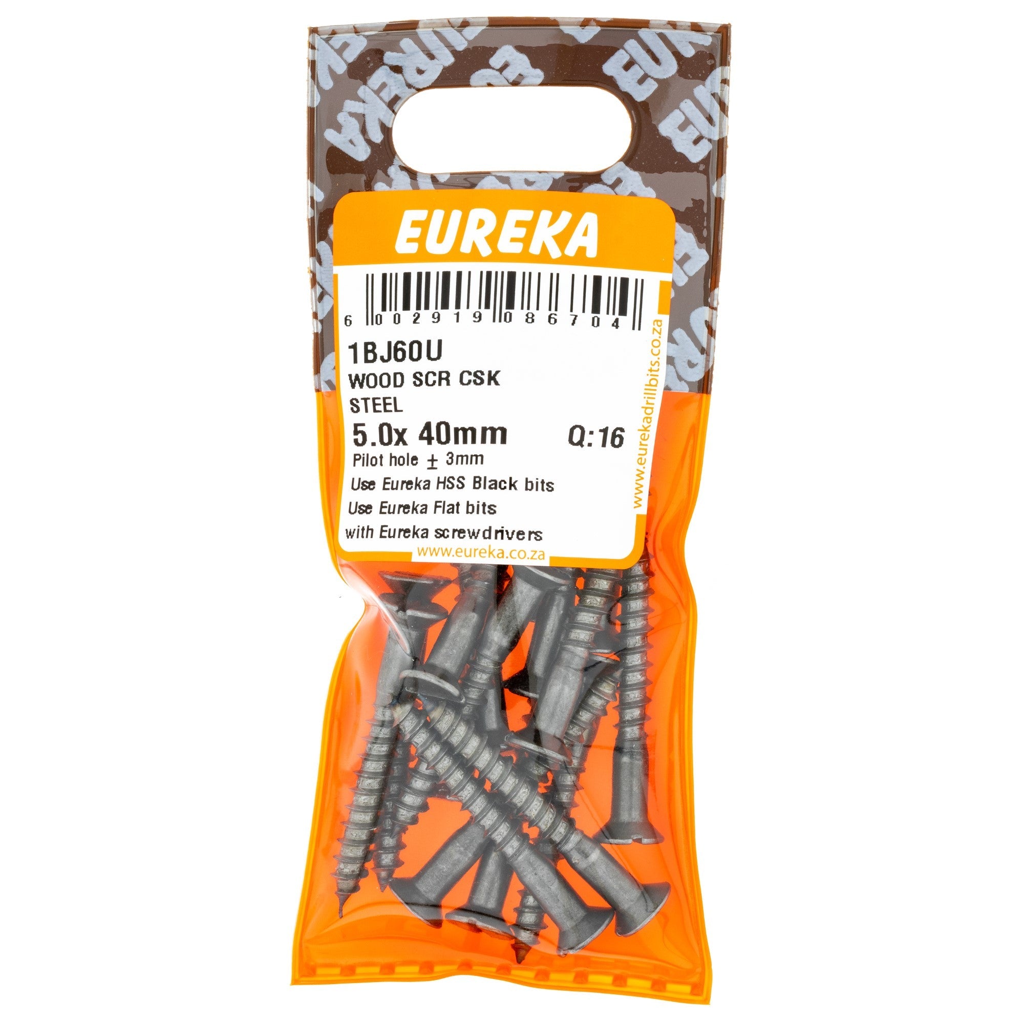 Eureka Wood Screw CSK Steel 5.0 x 40mm Q:16 Eurek