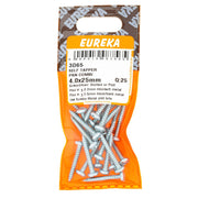Eureka Screw S/tapper Pan/com 4 x 25mm Q:25 Eurek