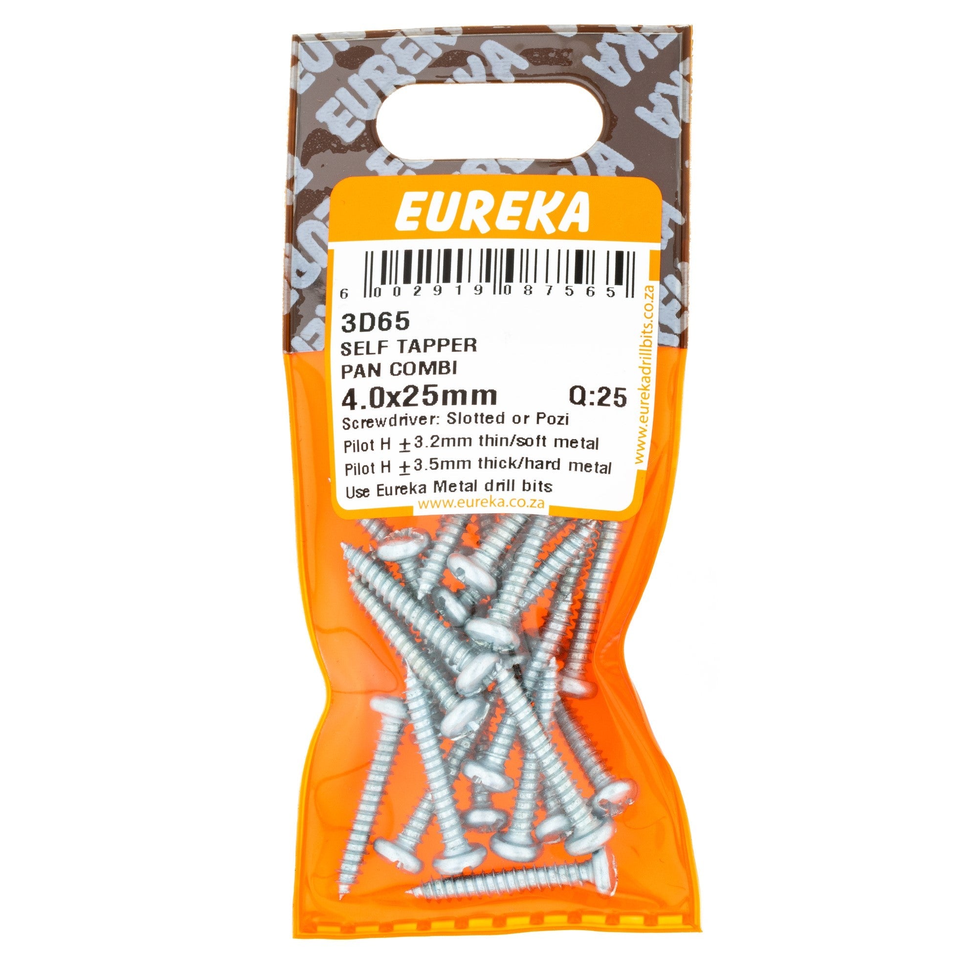 Eureka Screw S/tapper Pan/com 4 x 25mm Q:25 Eurek