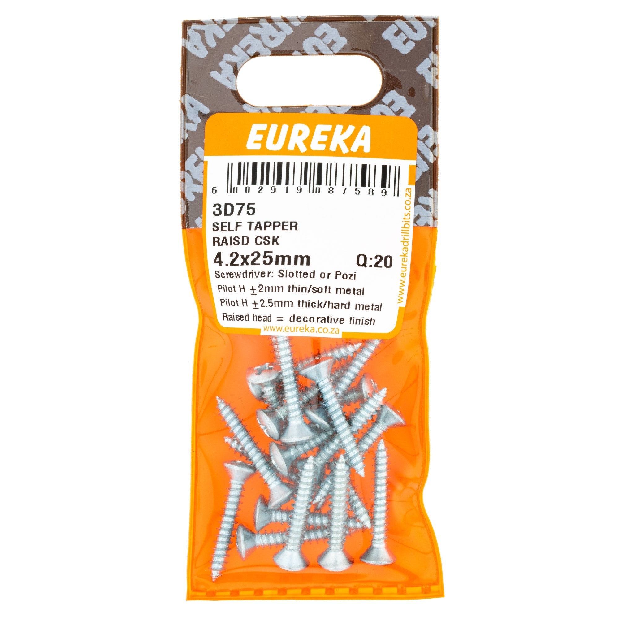 Eureka Screw S/tapper RSD CSK 4.2 x 25mm Q20 EURE