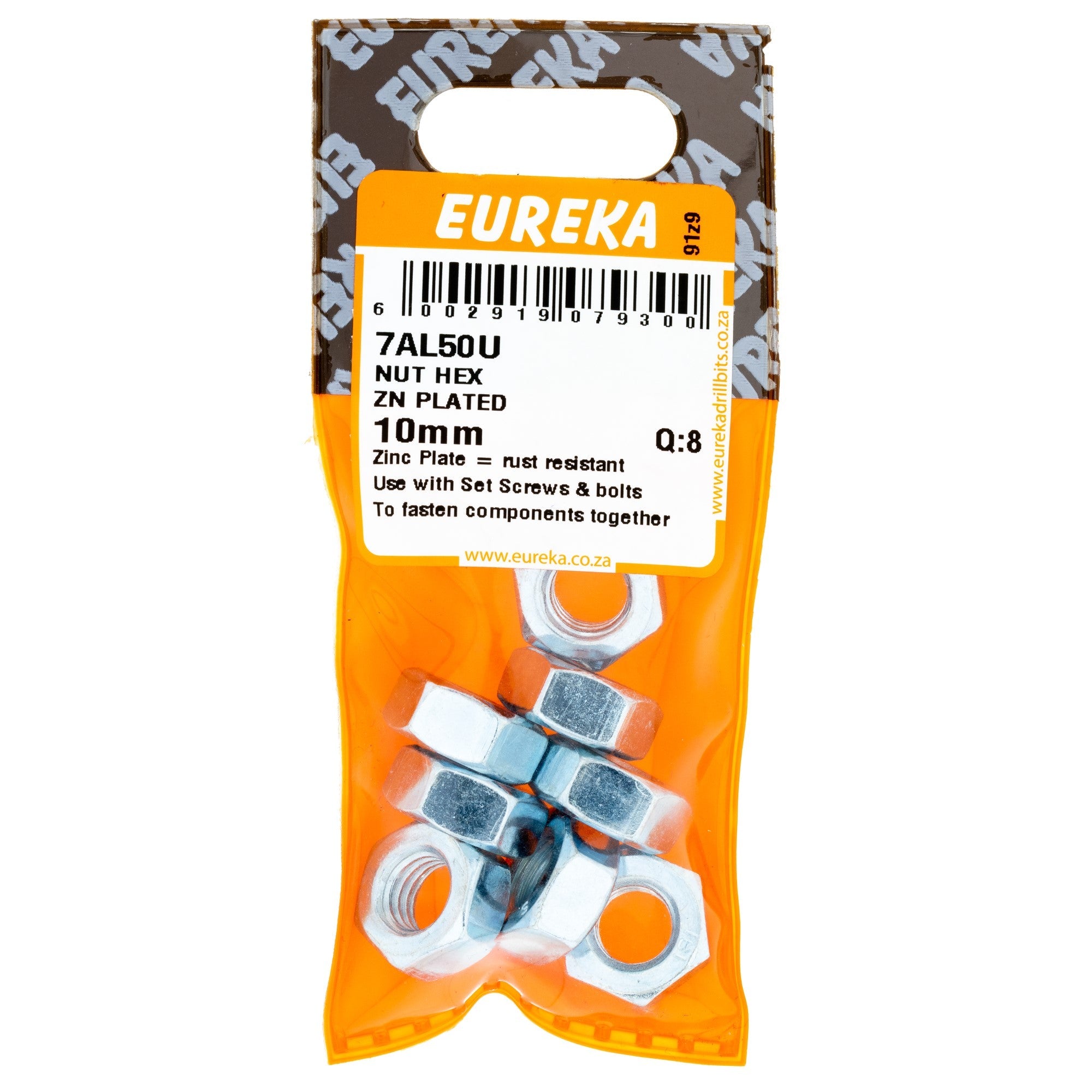 Eureka Nut Hex Galv 10mm Q:8