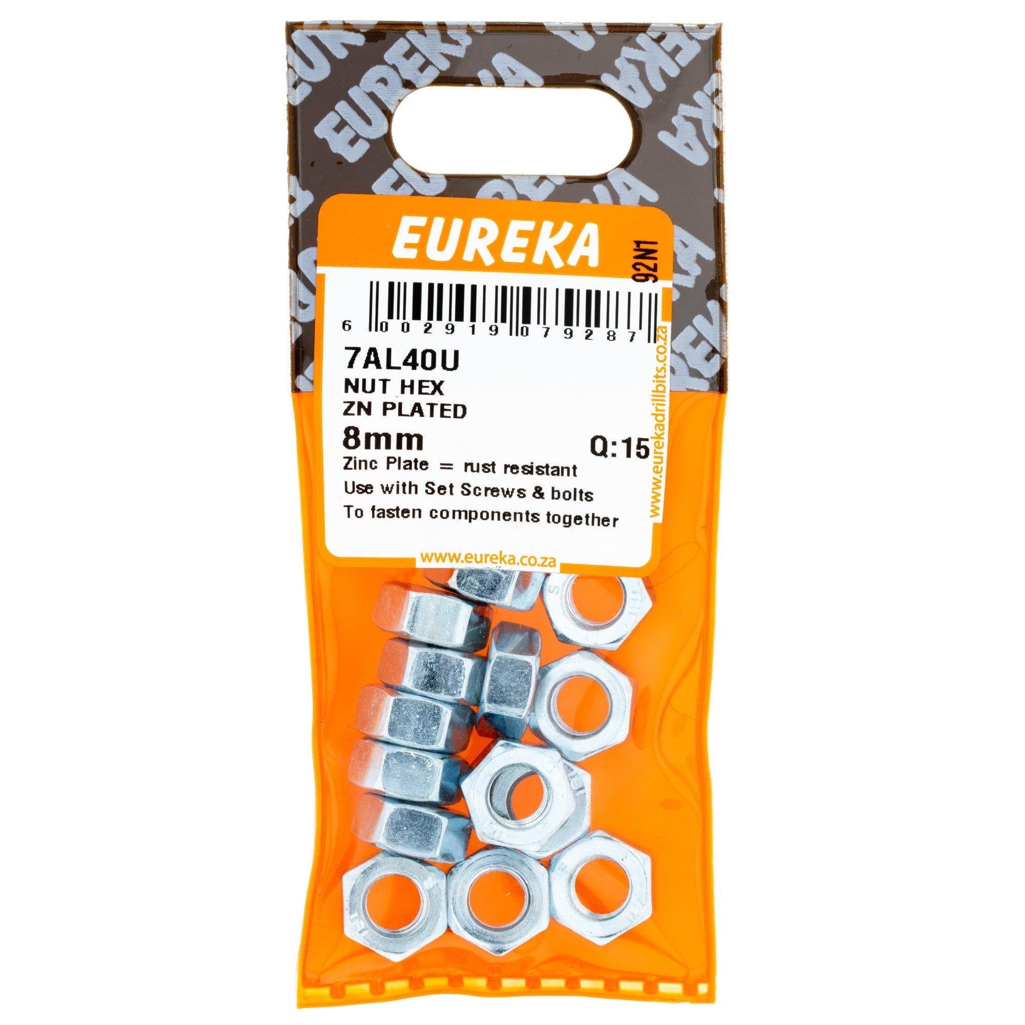 Eureka Nut Hex Galv 8mm Q:105