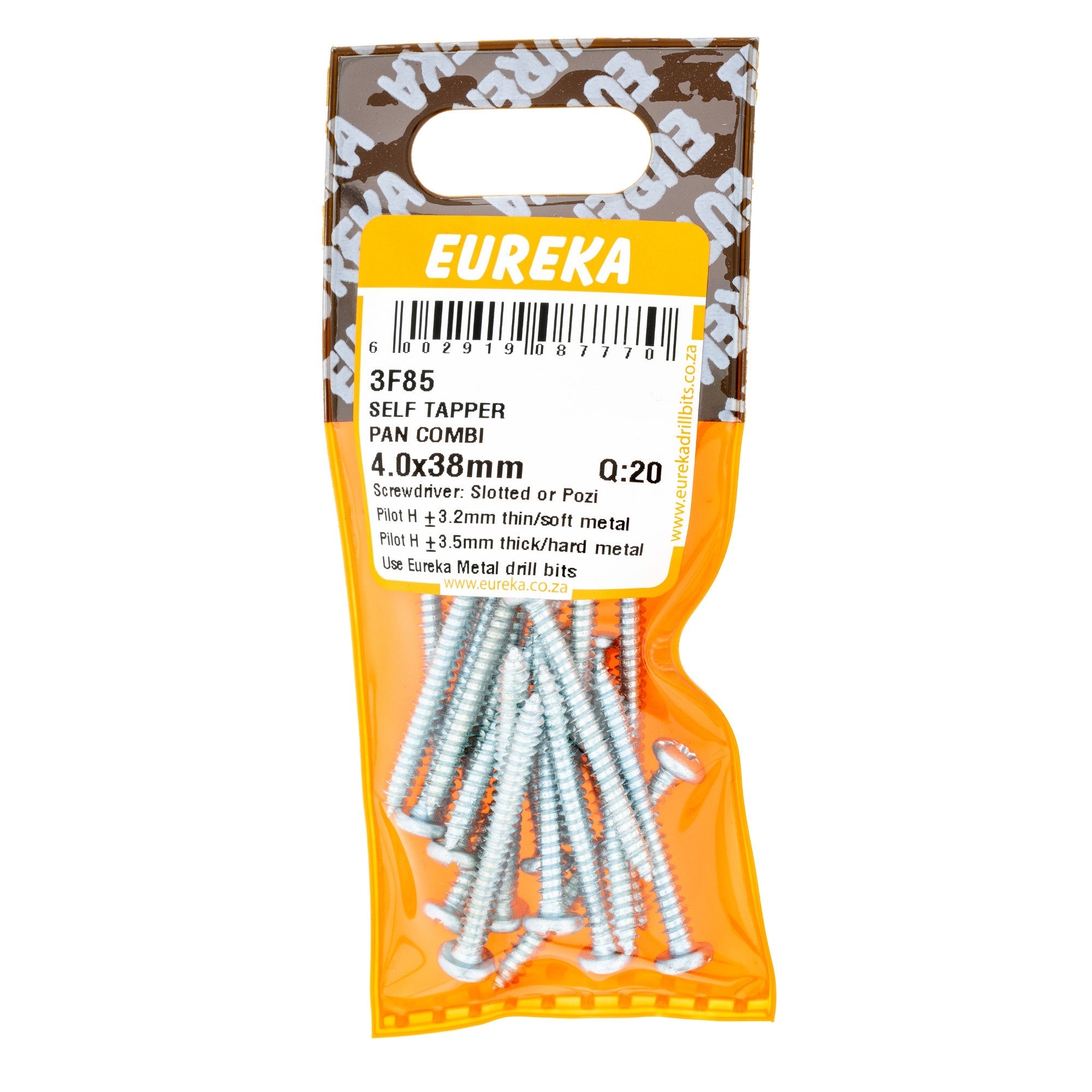 Eureka Screw S/tapper Pan/com 4 x 38mm Q:20 Eurek