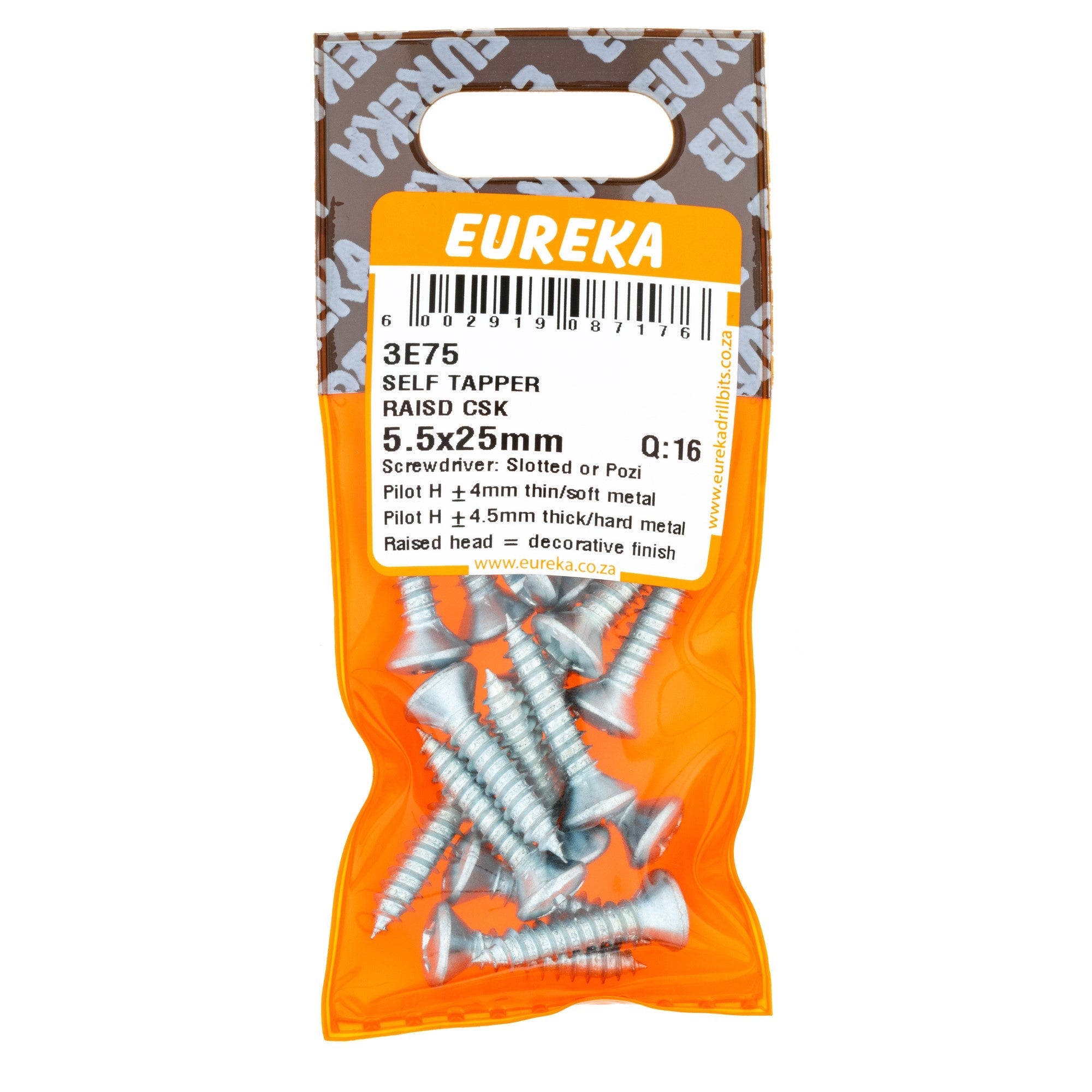 Eureka Screw S/tapper RSD CSK 5.5 x 25mm