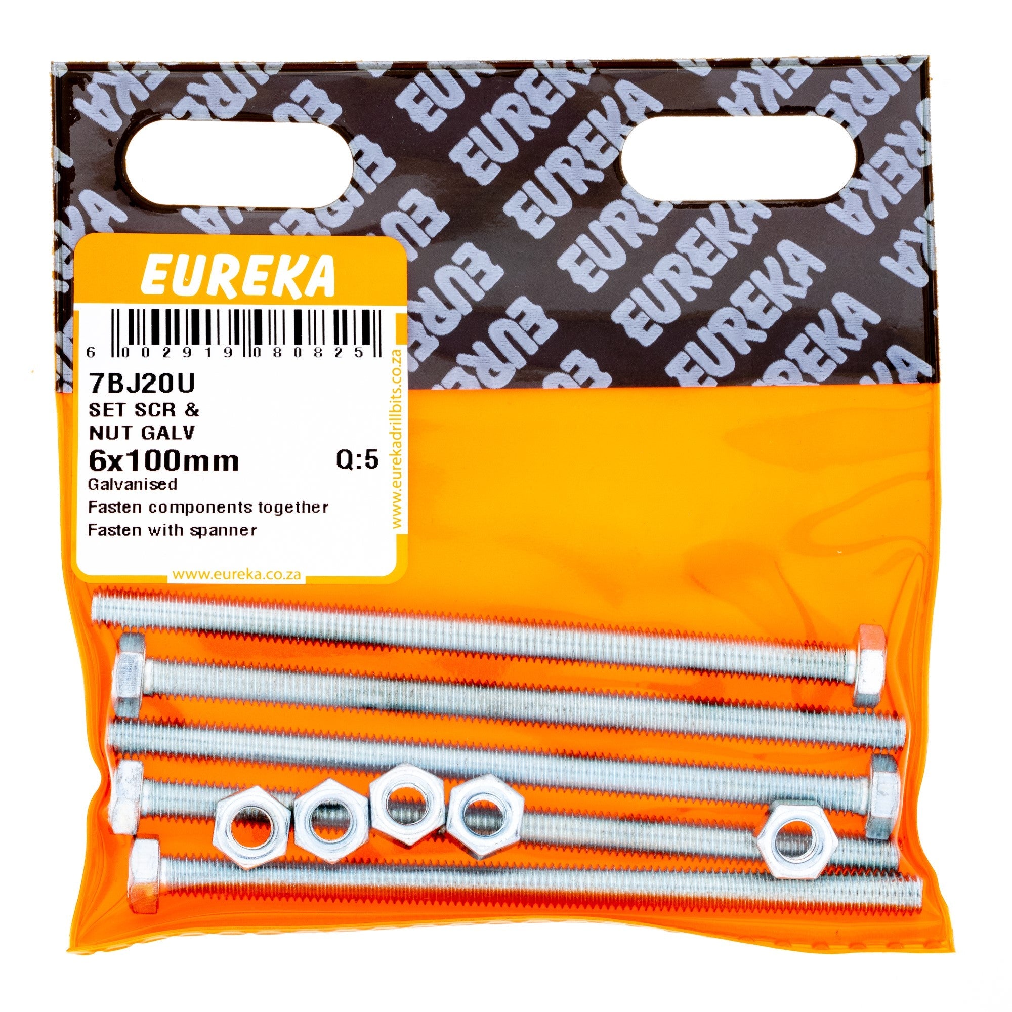 Eureka Hex Setscr & Nut Galv 6 x 100mm 7BJ20U