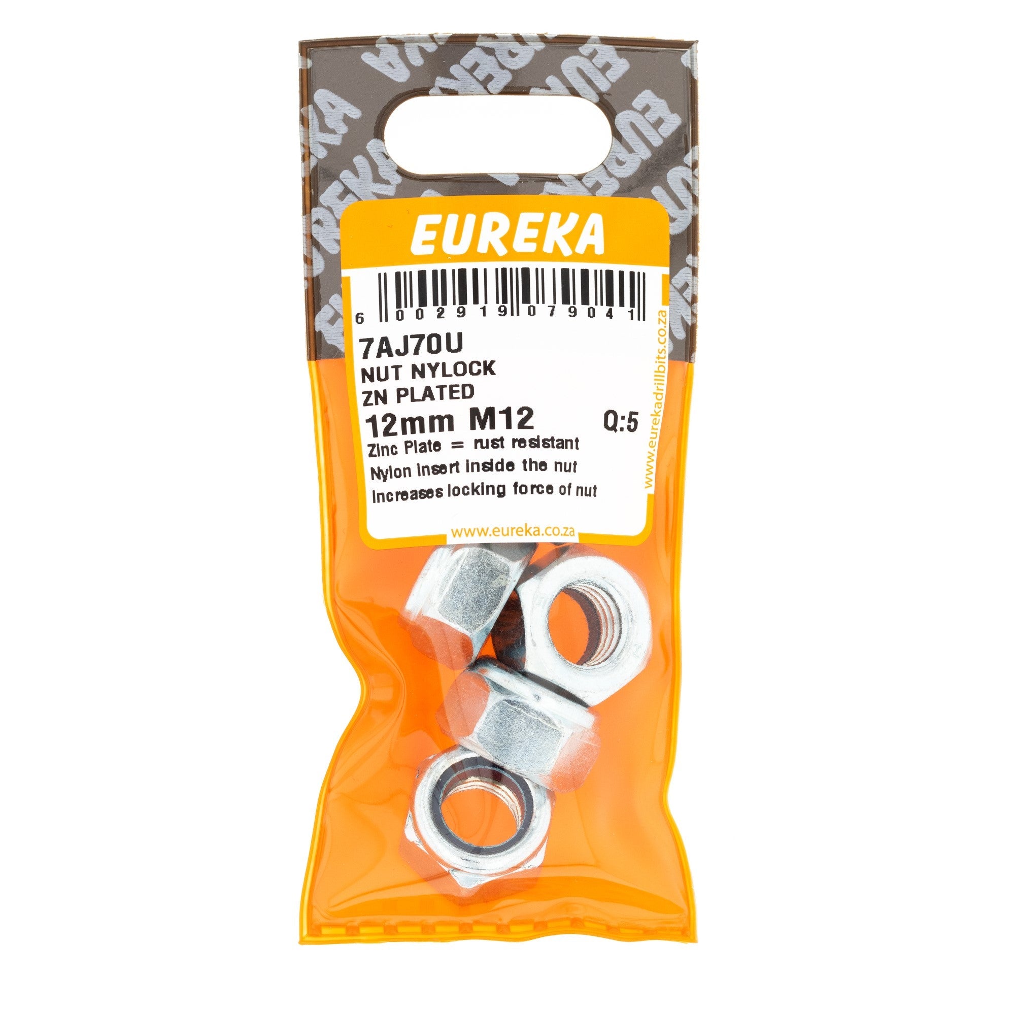 Eureka Nut Nylock ZN Plated 12mm M12 Q:5