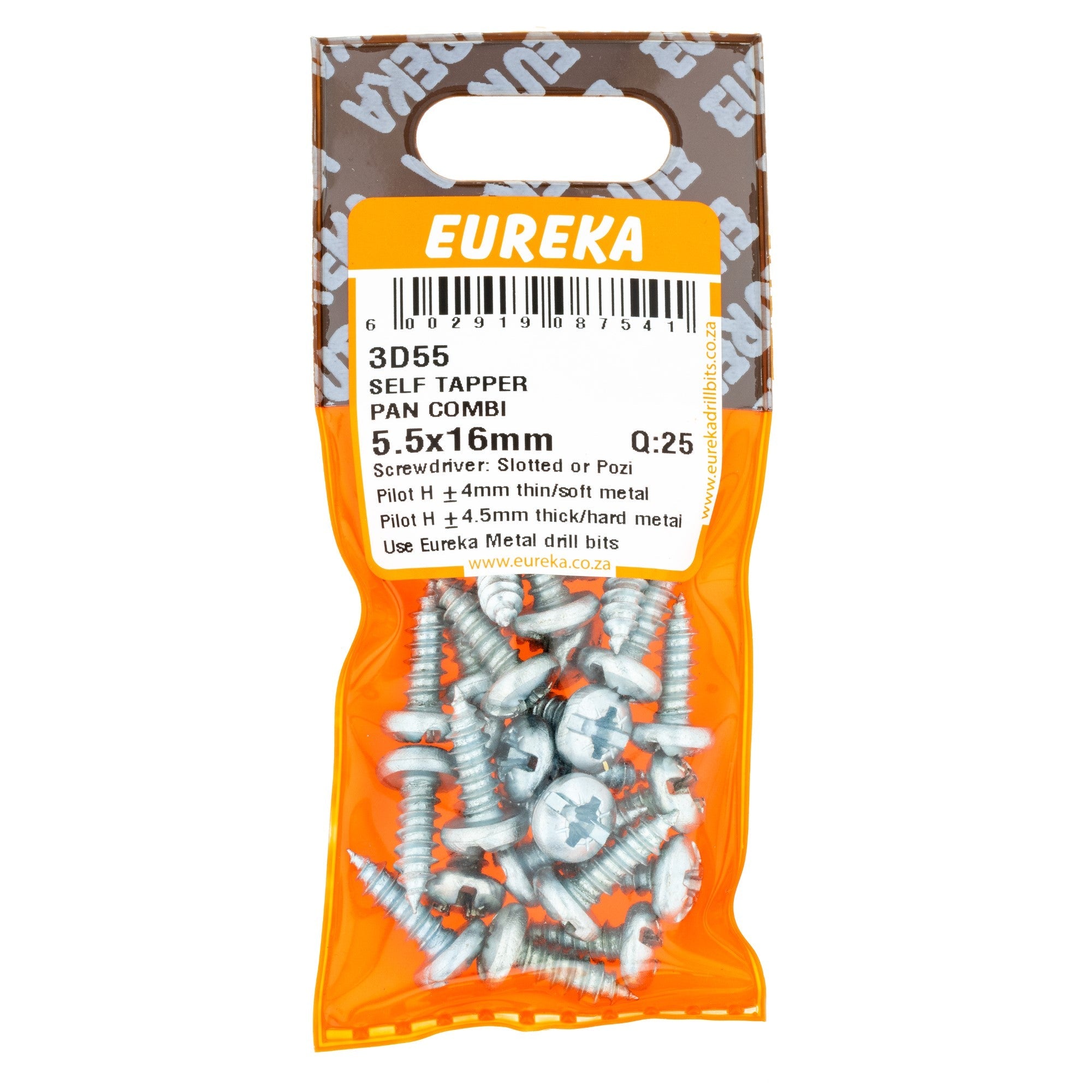 Eureka Screw S/tapper Pan/com 5.5 x 16mm Q:25 EUR
