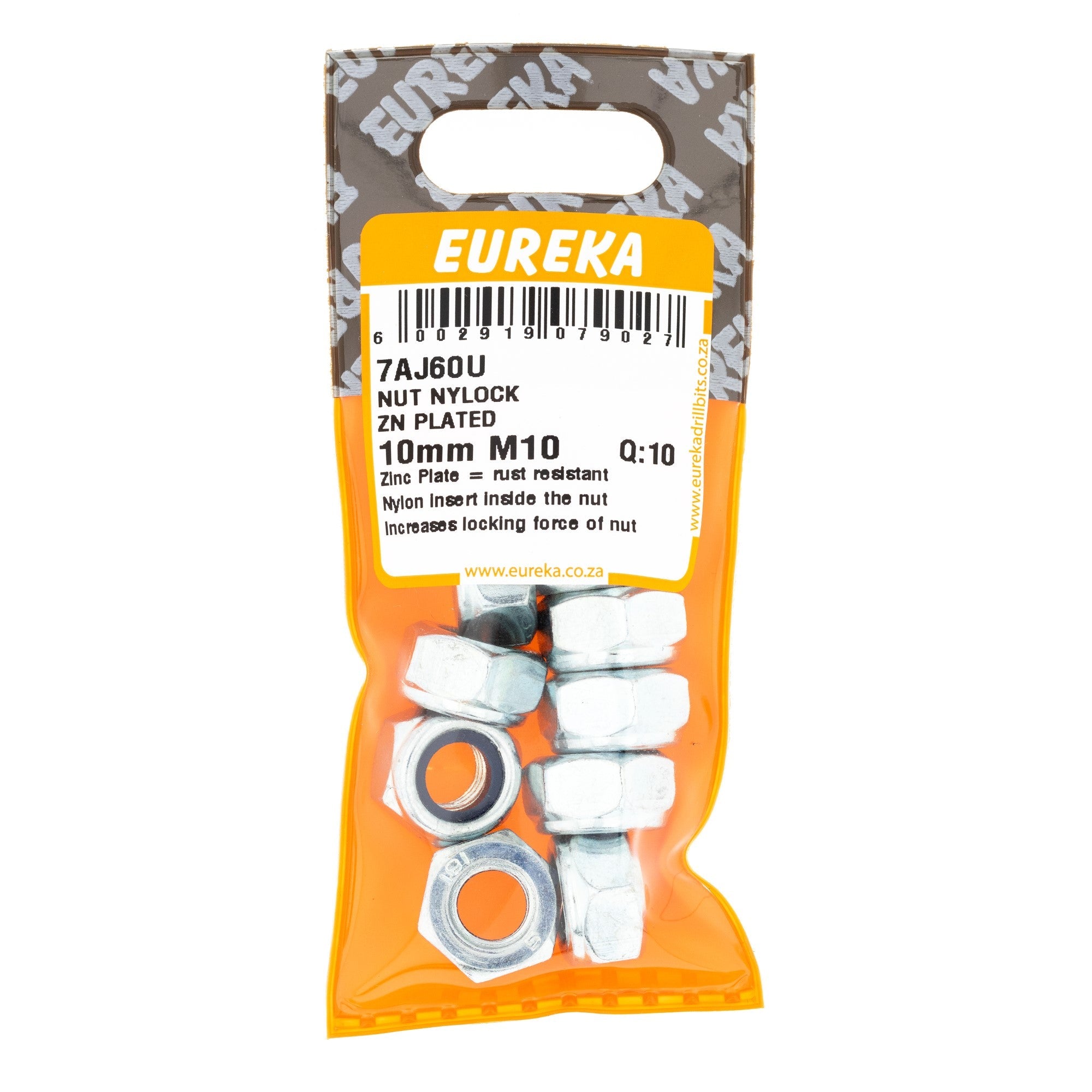 Eureka Nut Nylock ZN Plated 10mm M10 Q:10 Eurek