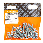 Eureka Hex Screw&nut Galv 6 x 25mm Q:20