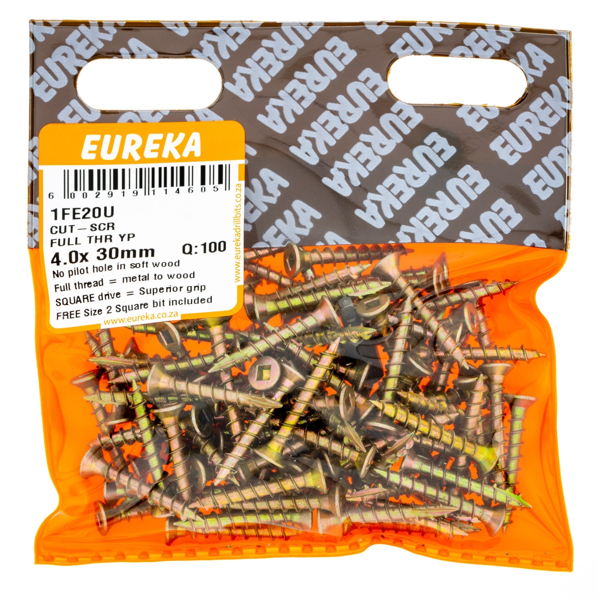 Eureka Cut Screw Full THD 4 x 30mm Q:100