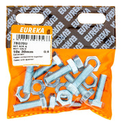 Eureka Hex Screw&nut Galv 10 x 30mm Q:8
