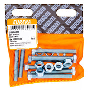 Eureka Hex Screw&nut Galv 8 x 60mm Q:8