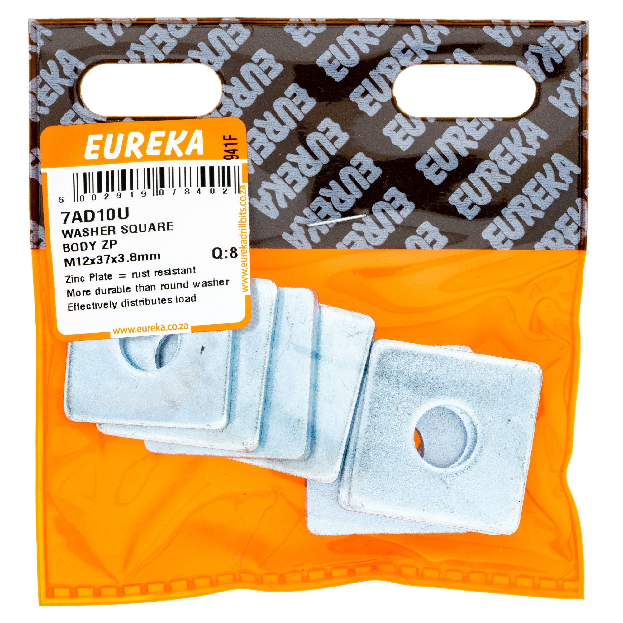 Eureka Washer Square Body 37 x 37x3.8mm Q:10 EURE