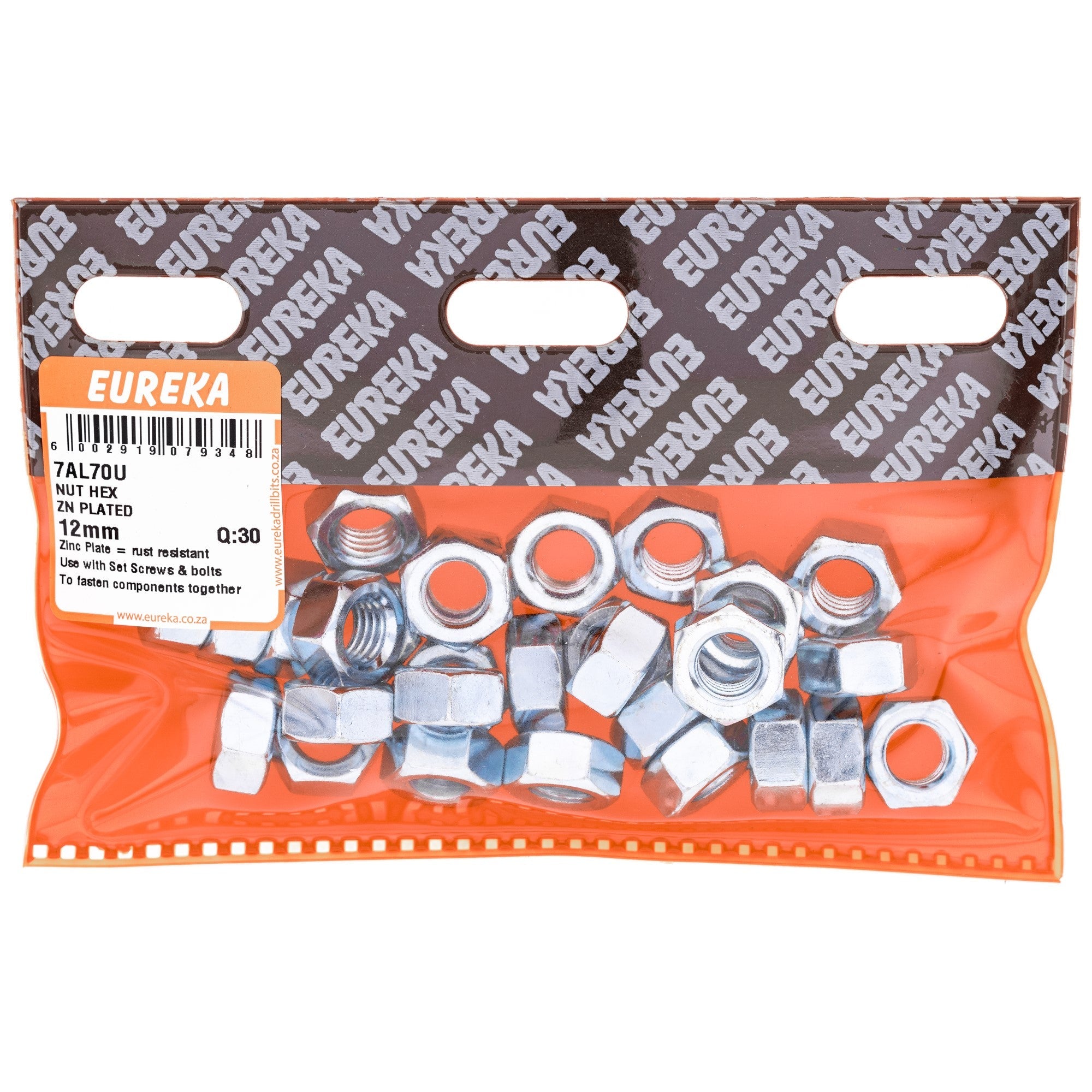Eureka Nut Hex Galv 12mm Q:30