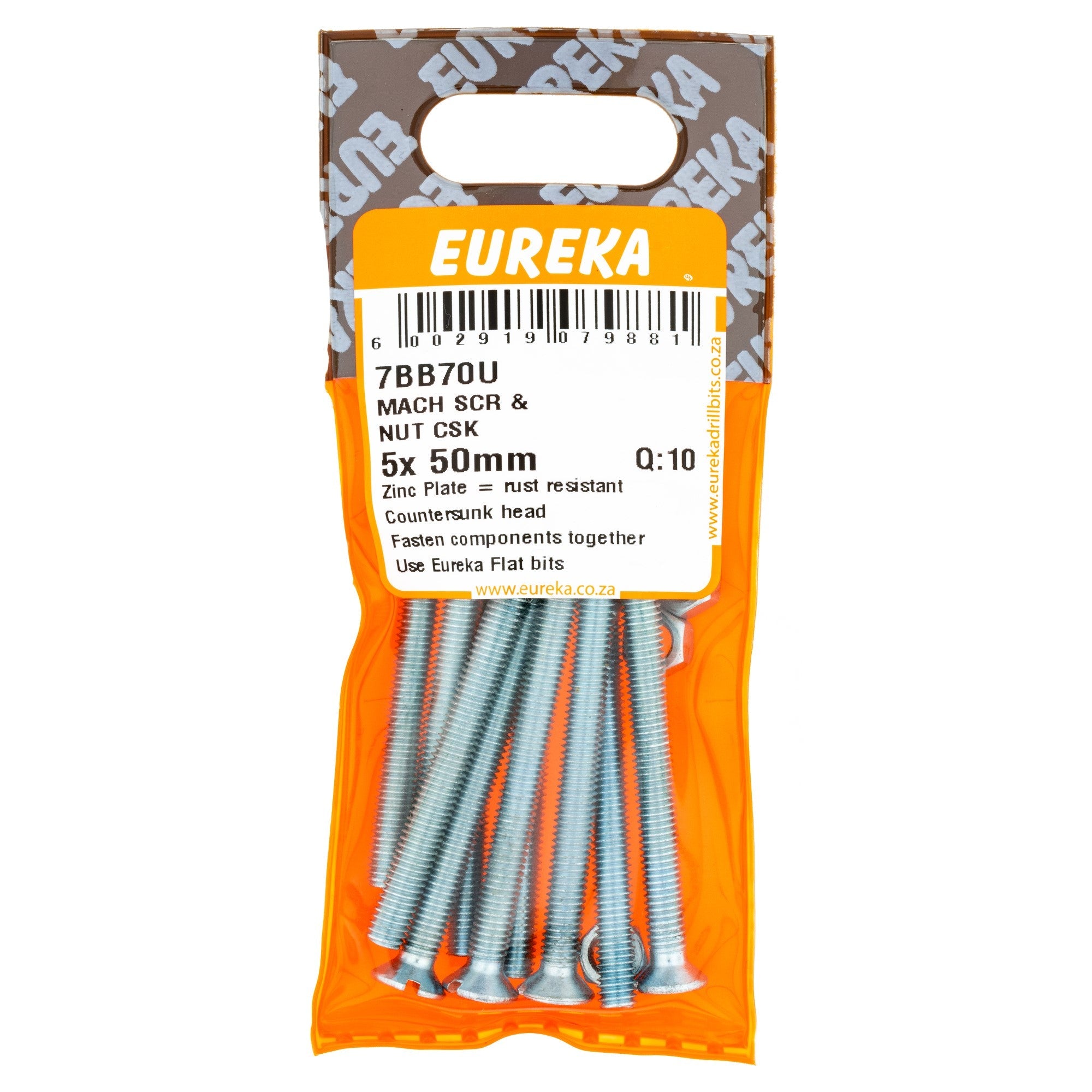 Eureka Screw & Nut MACH CSK 5 x 50mm Q:8