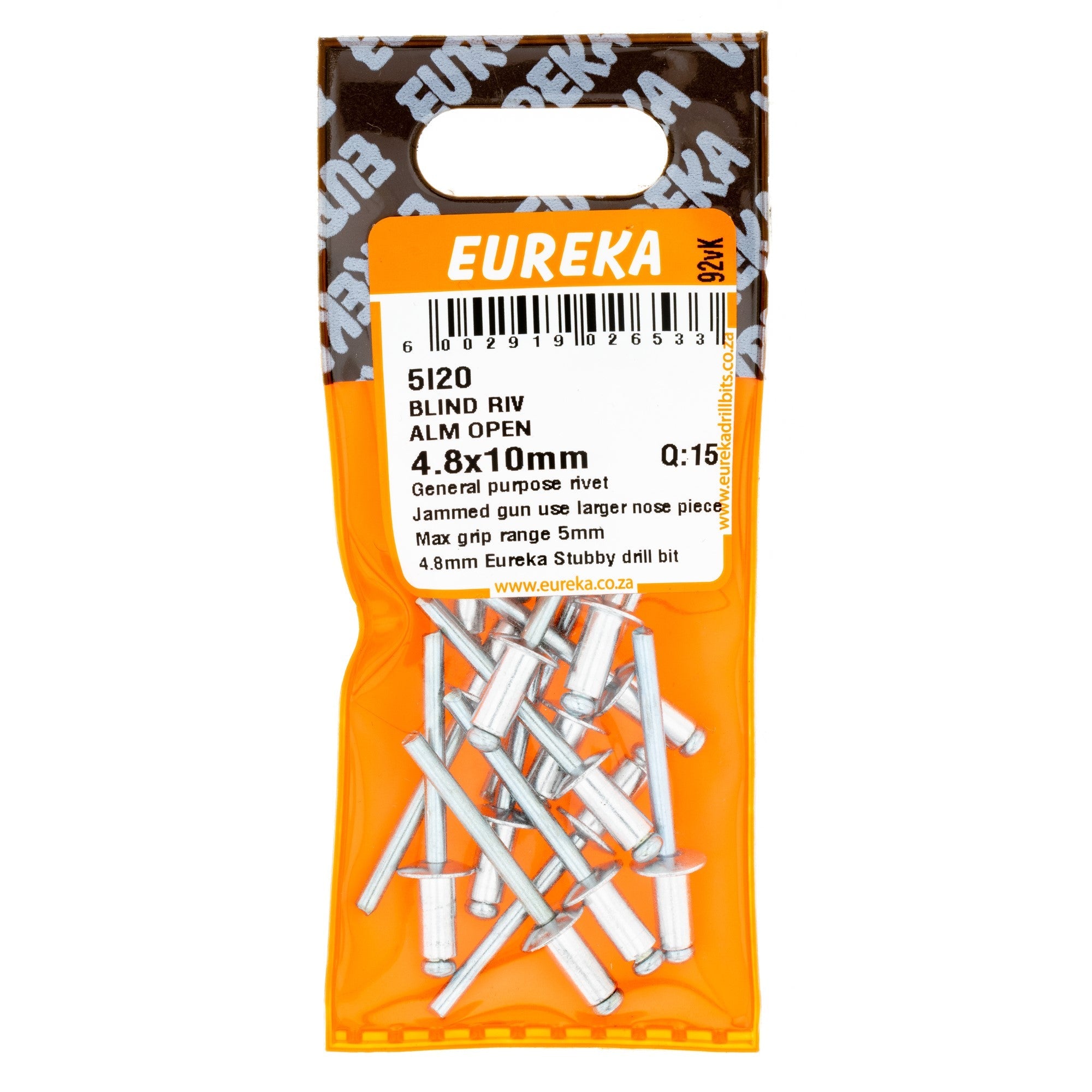 Eureka Blind Riv Alm Open 4.8 x 10mm Q:15