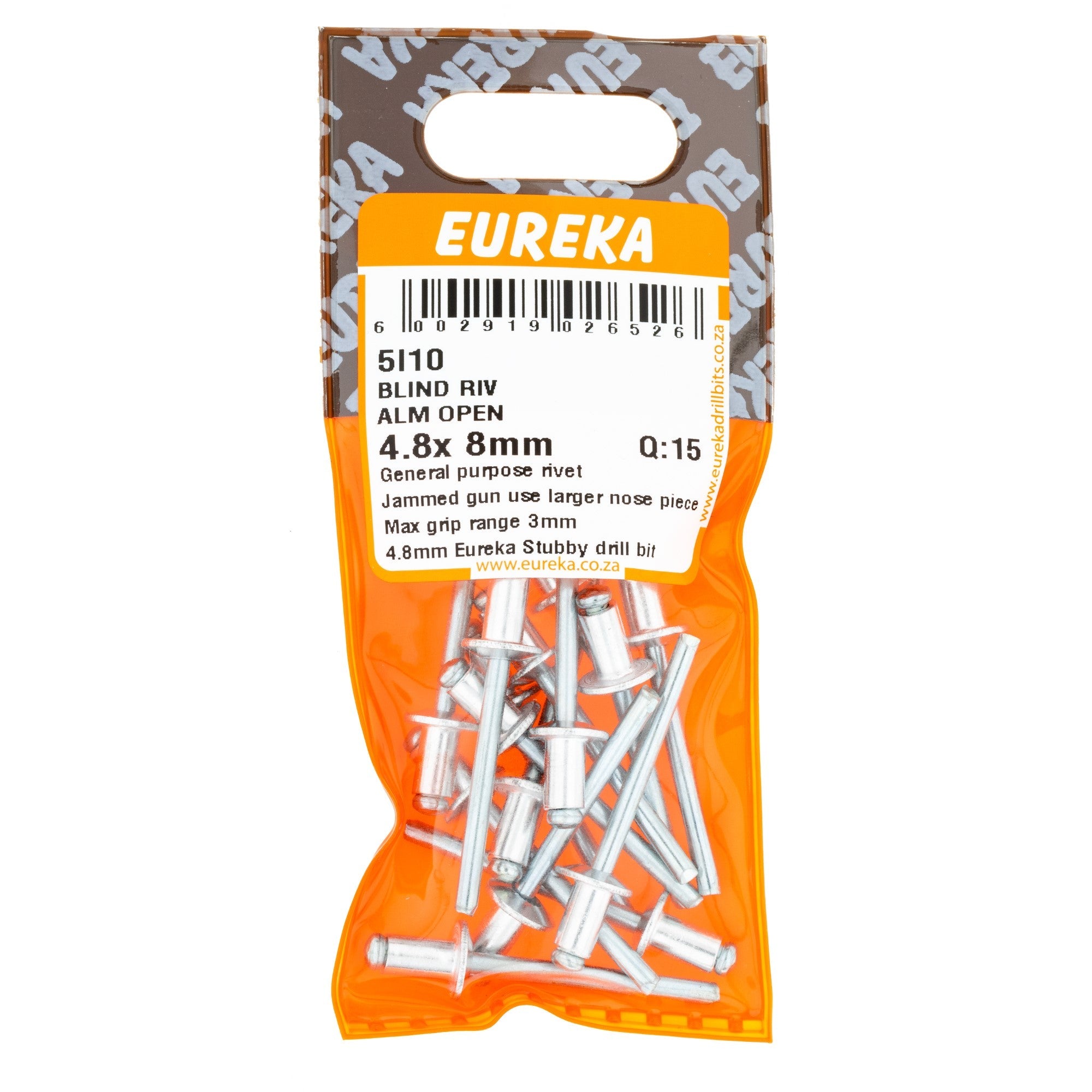 Eureka Blind Riv Alm Open 4.8 x 8mm Q:15