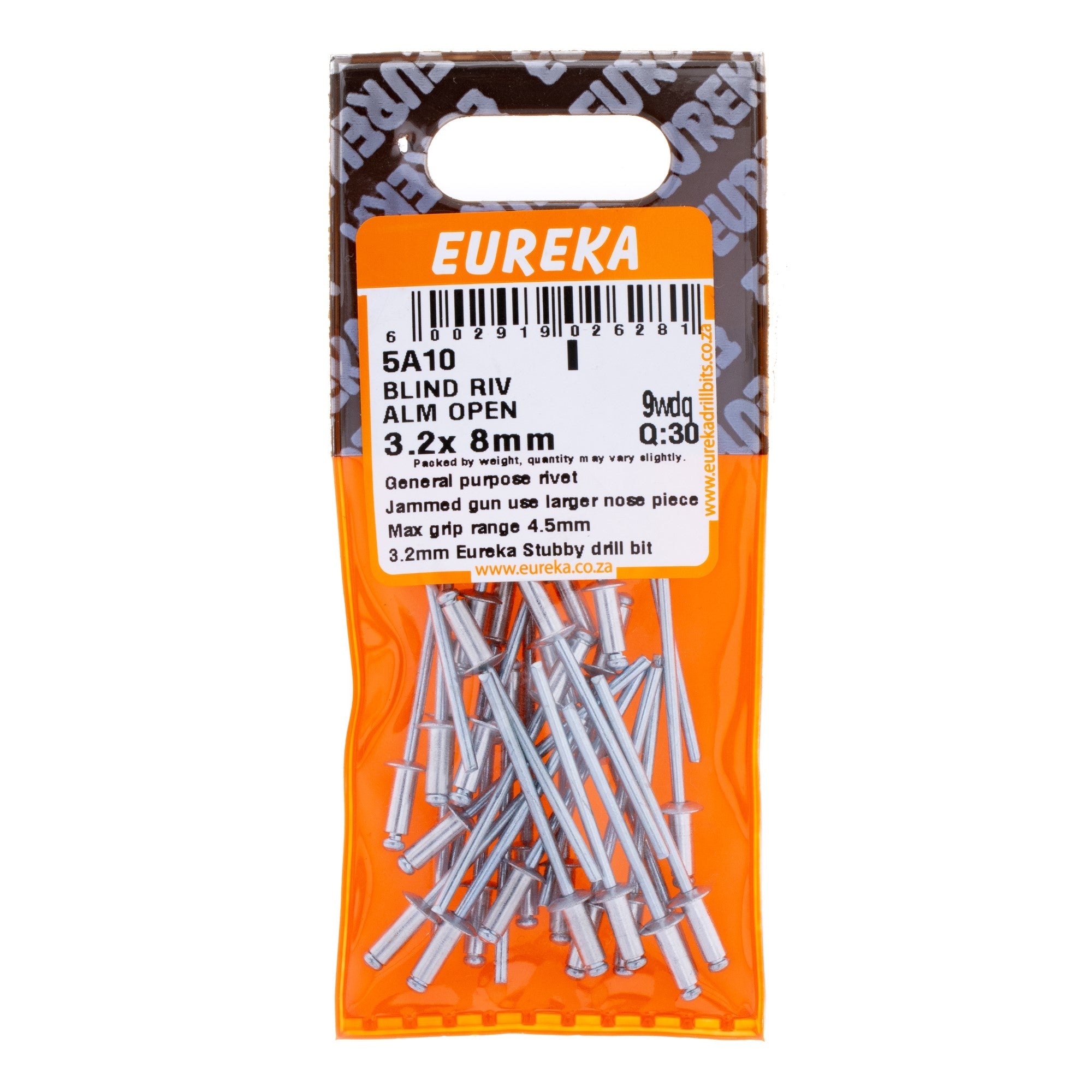 Eureka Blind Riv Alm Open 3.2 x 8mm Q:30