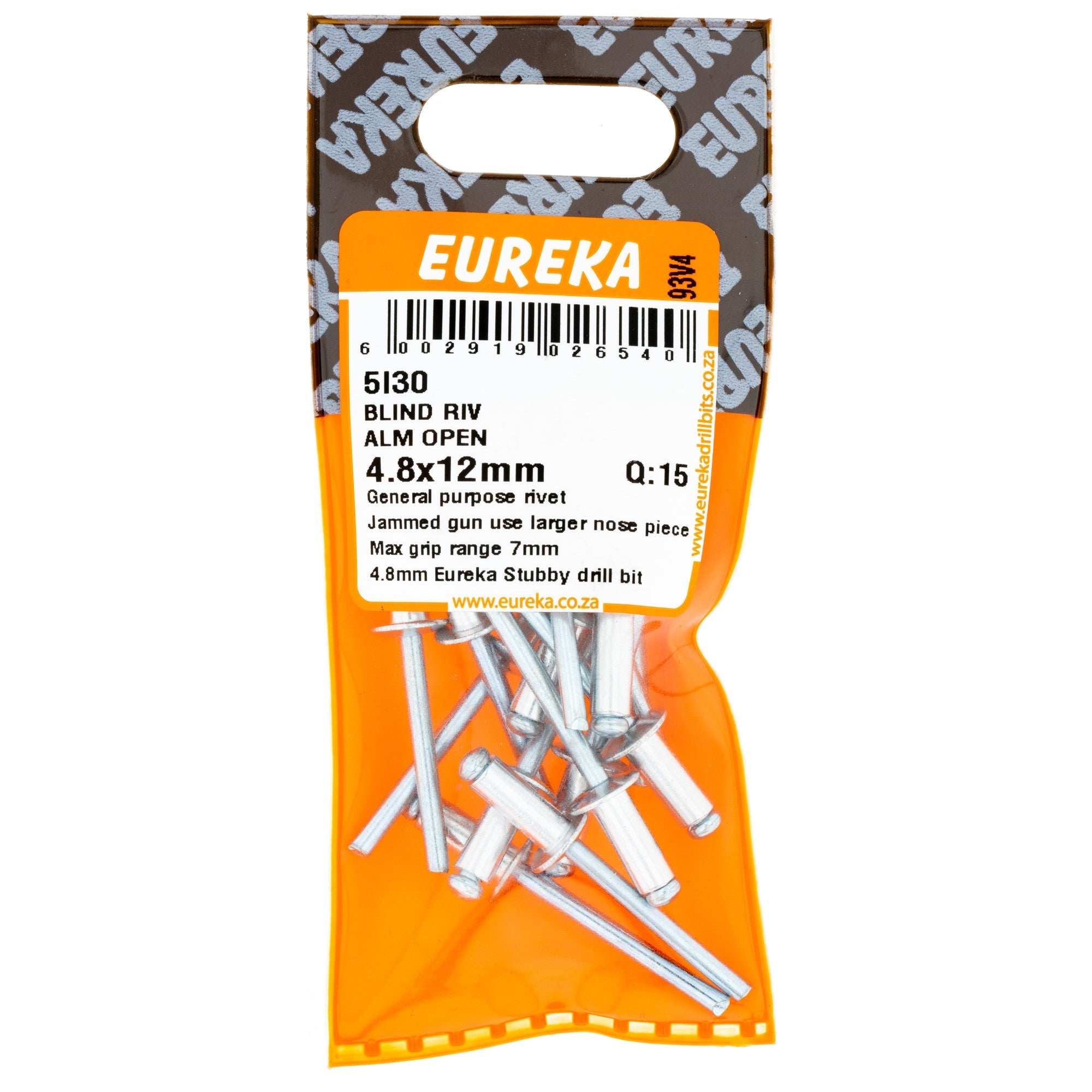 Eureka Blind Riv Alm Open 4.8 x 12mm Q:15