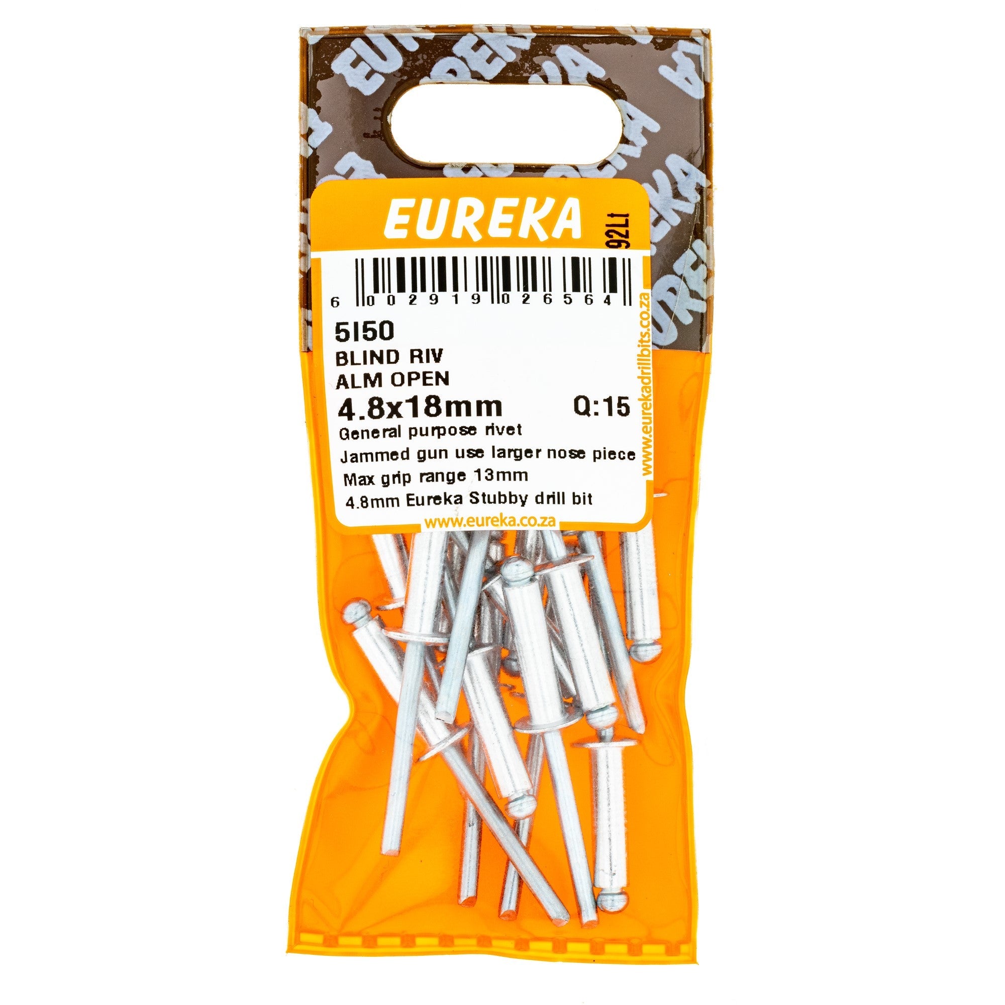 BLIND RIV ALM OPEN 4.8X18MM Q:15 EUREKA
