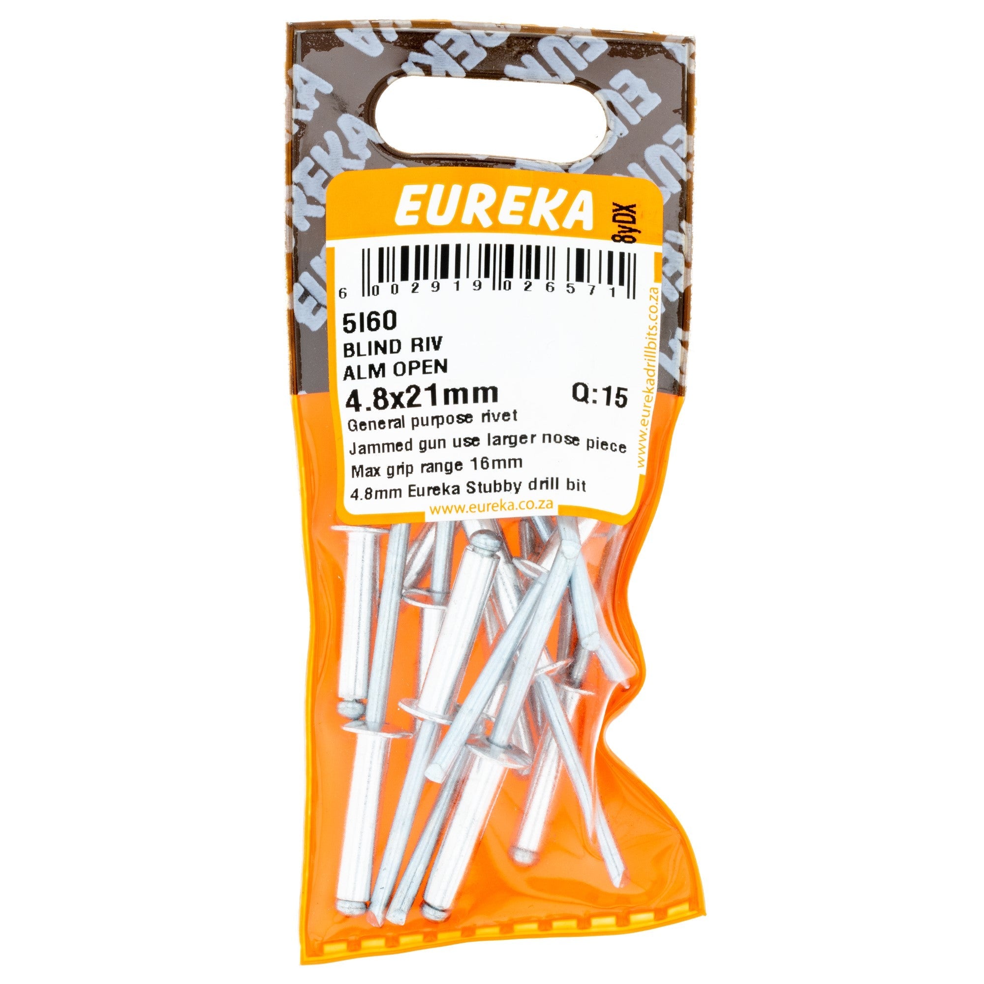 Eureka Blind Riv Alm Open 4.8 x 21mm Q:15