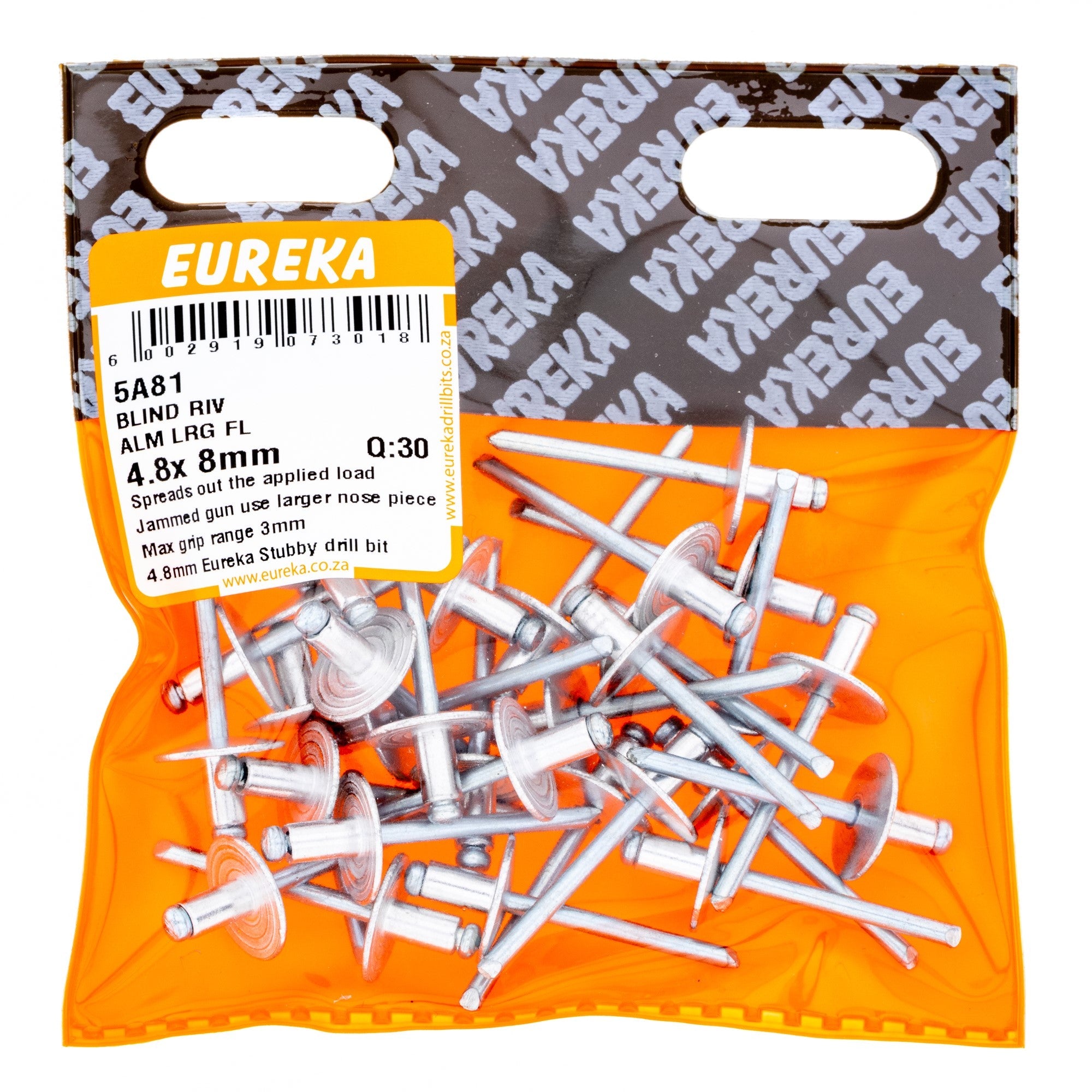 Eureka Blind Riv Alm Lrg FL 4.8 x 8mm Q:30