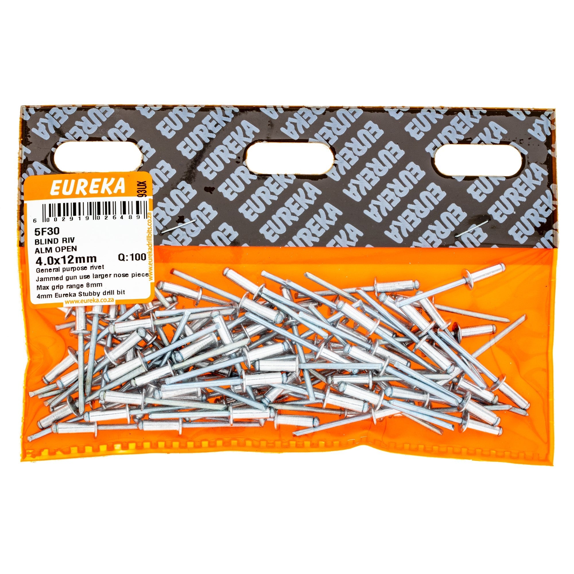 Eureka Blind Riv Alm Open 4.0 x 12mm Q:100